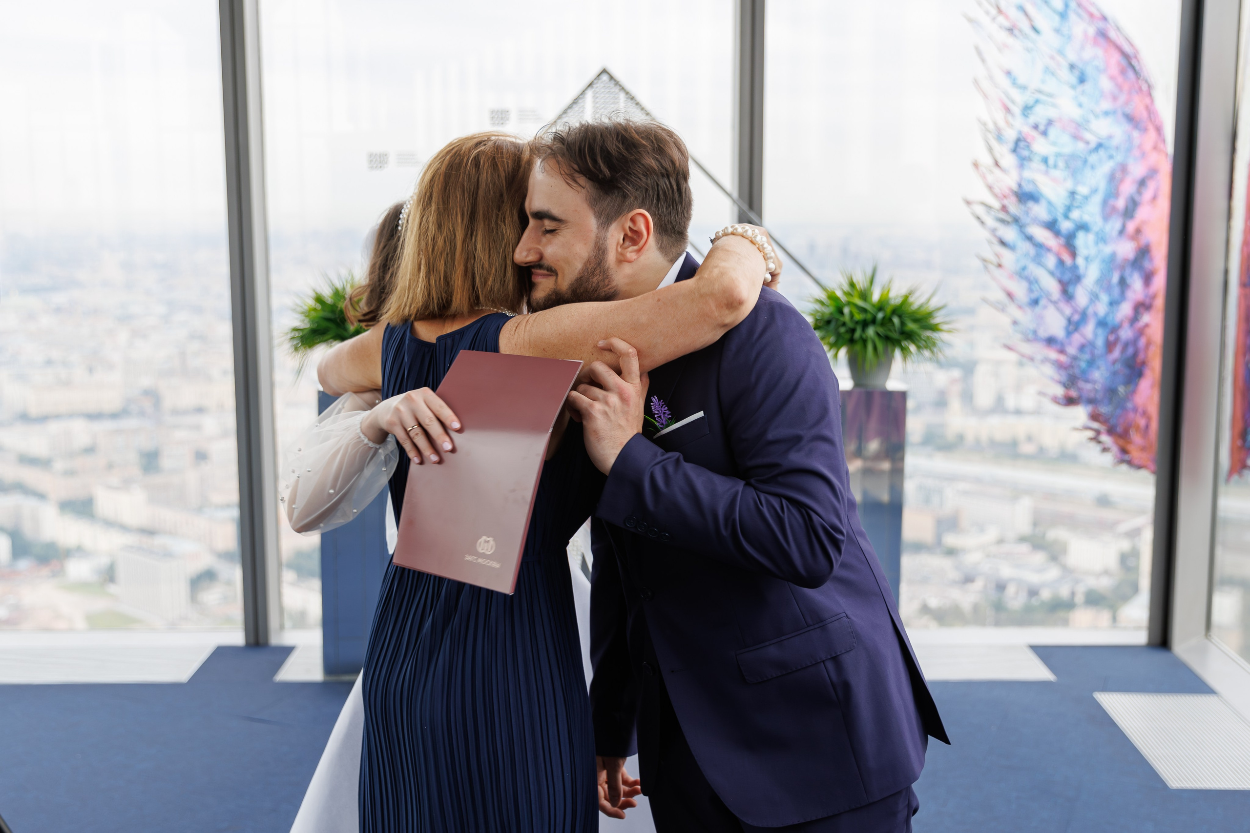 Регистрация брака в Панорама 360 Москва-сити башня Федерация. Свадебный фотограф Москва и МО Сергей Киржаев