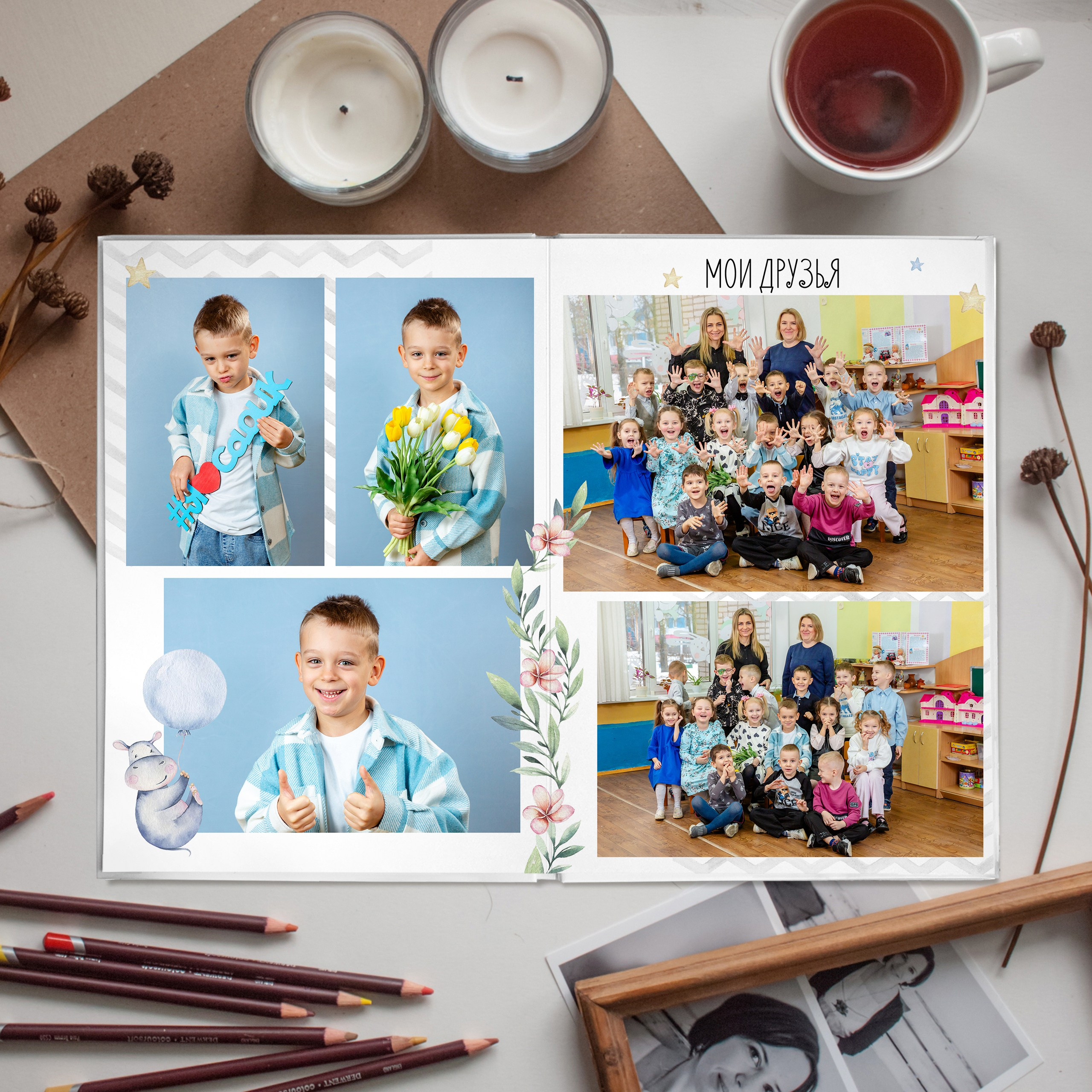 Дизайны выпускных альбомов для детского сада «Тигрята». Выпускные альбомы в Минске, фотоальбом в школу и детский сад