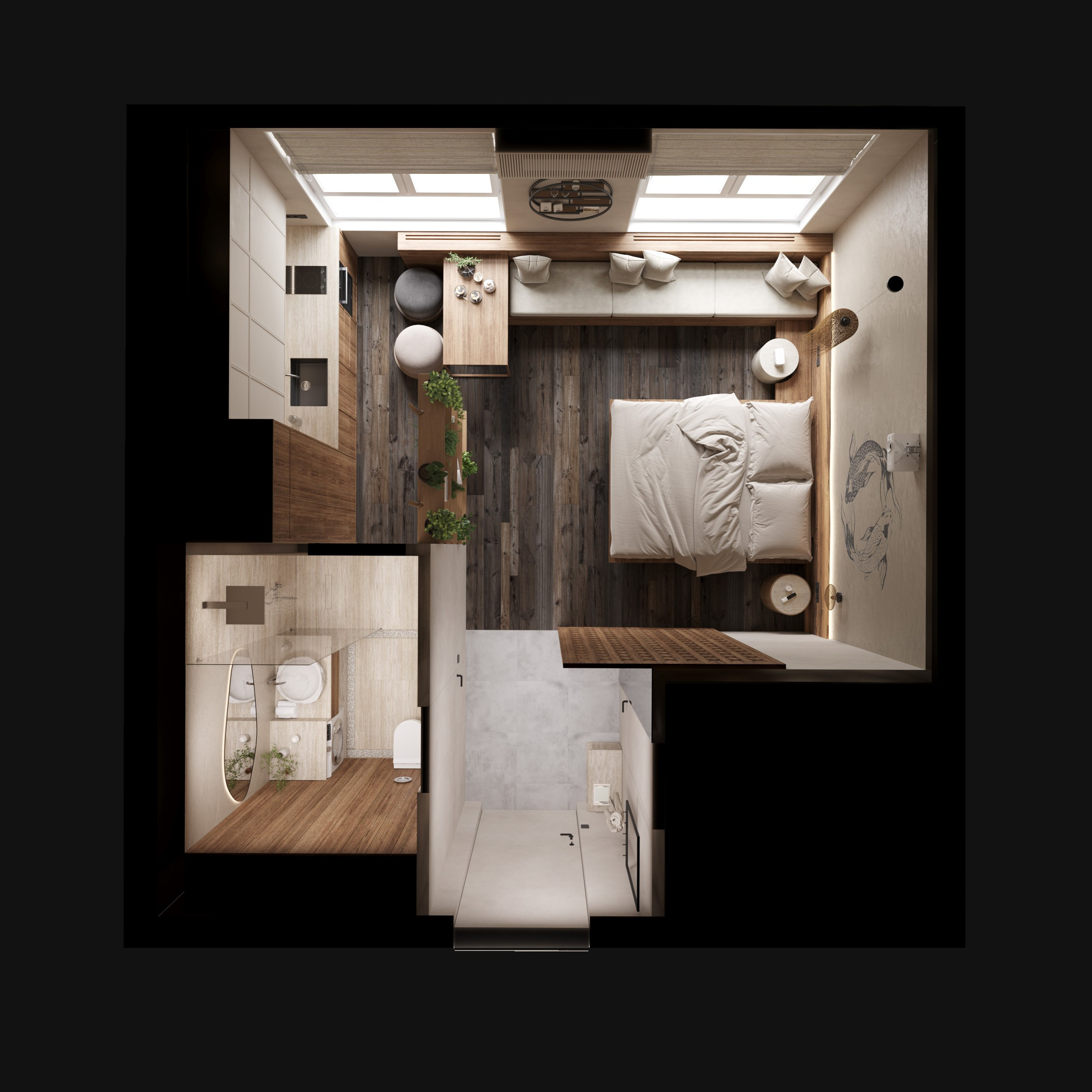 Woody Nature. Дизайн интерьера | 3D визуализация | Миланская Марина