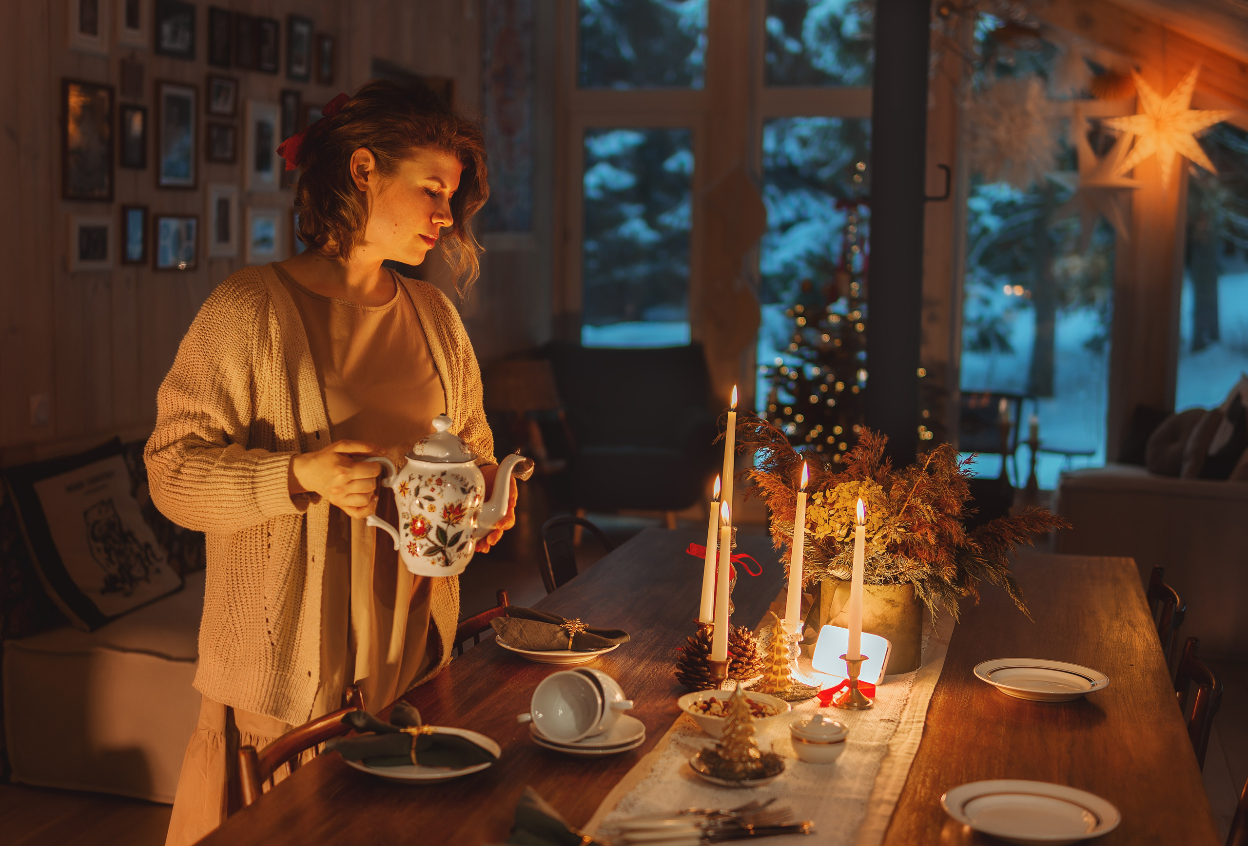 Домашняя фотосессия — сервировка стола к семейному ужину