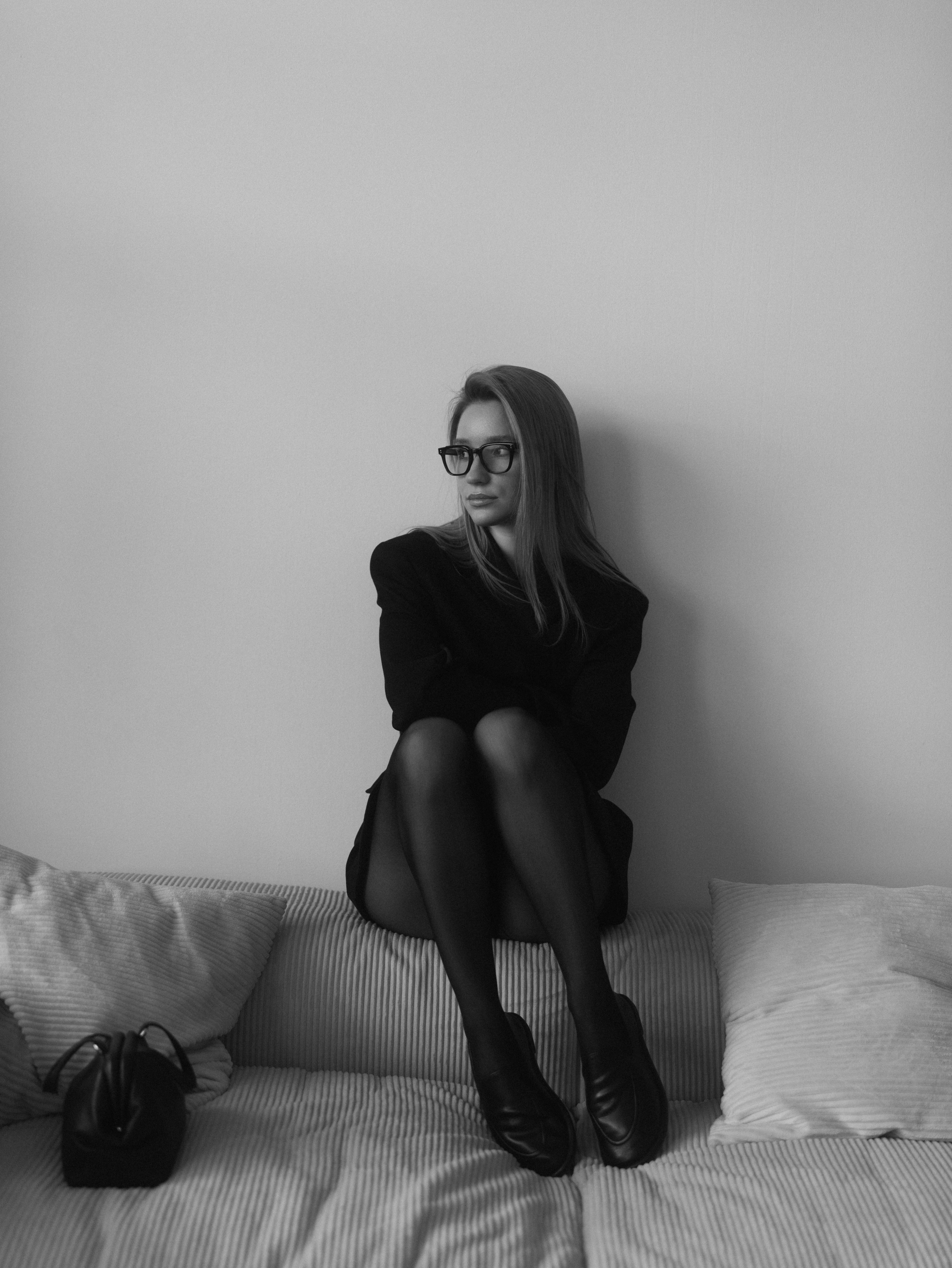 Women's photo session in the studio and outdoors