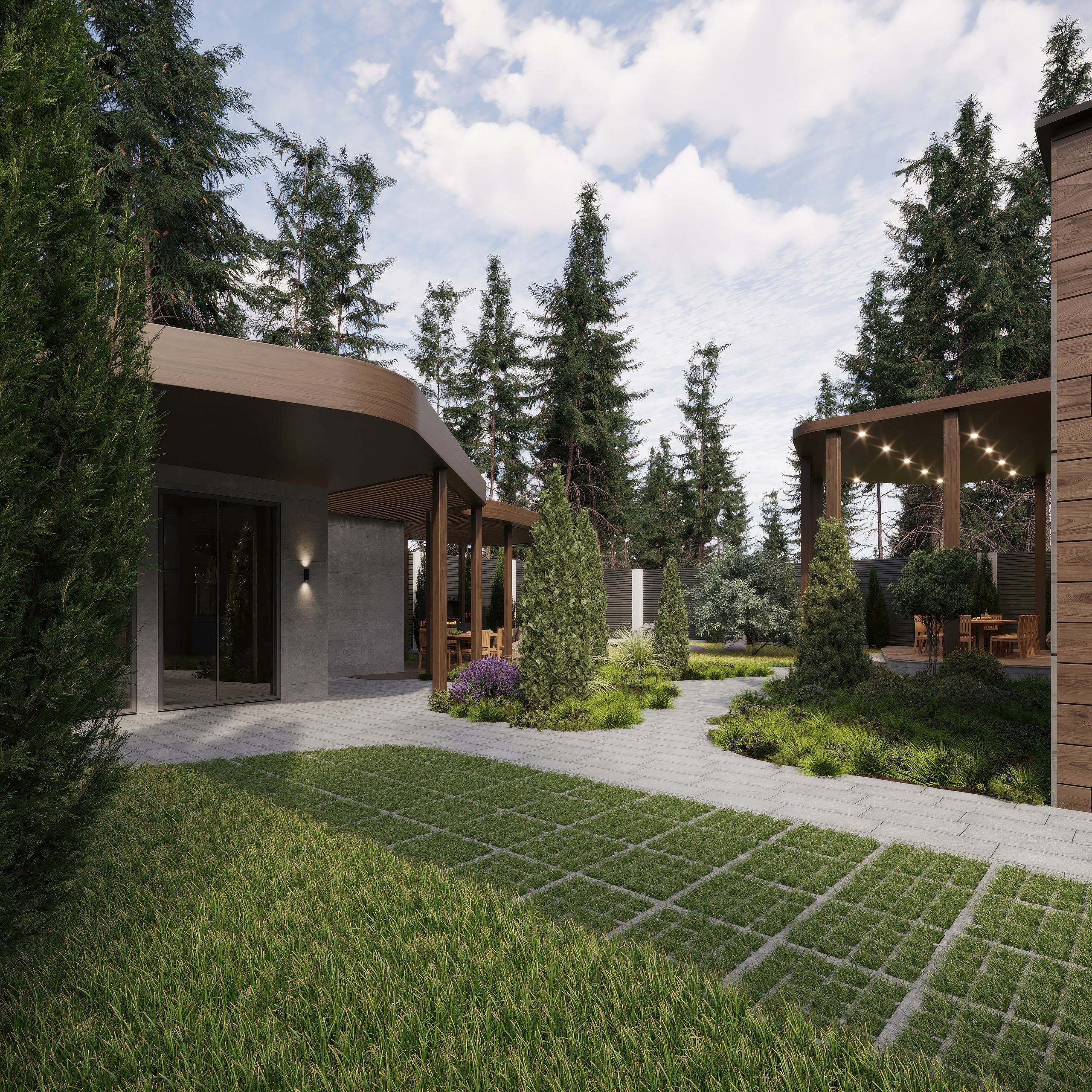 Private House Design and Landscaping — 3D Visualization Project. 3D INTERIOR AND ARCHITECTURE VISUALIZATION