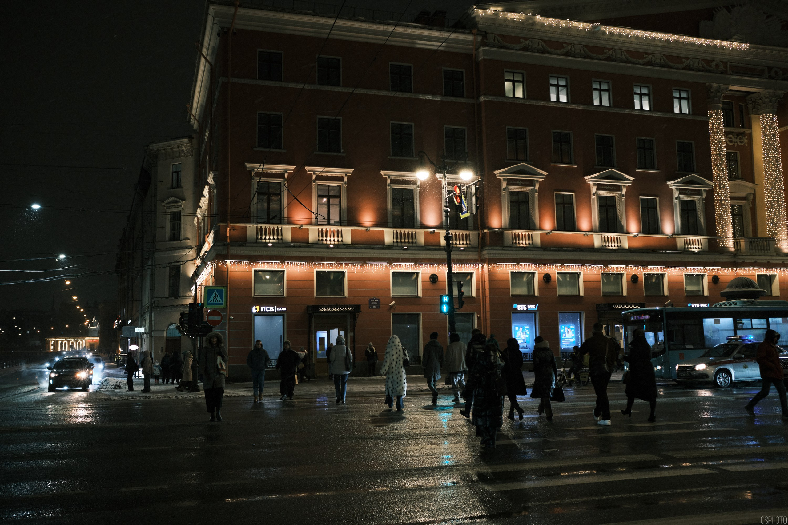 Снег и туман в Санкт-Петербурге. Фотографъ Сергѣевъ. Поймать мгновеніе