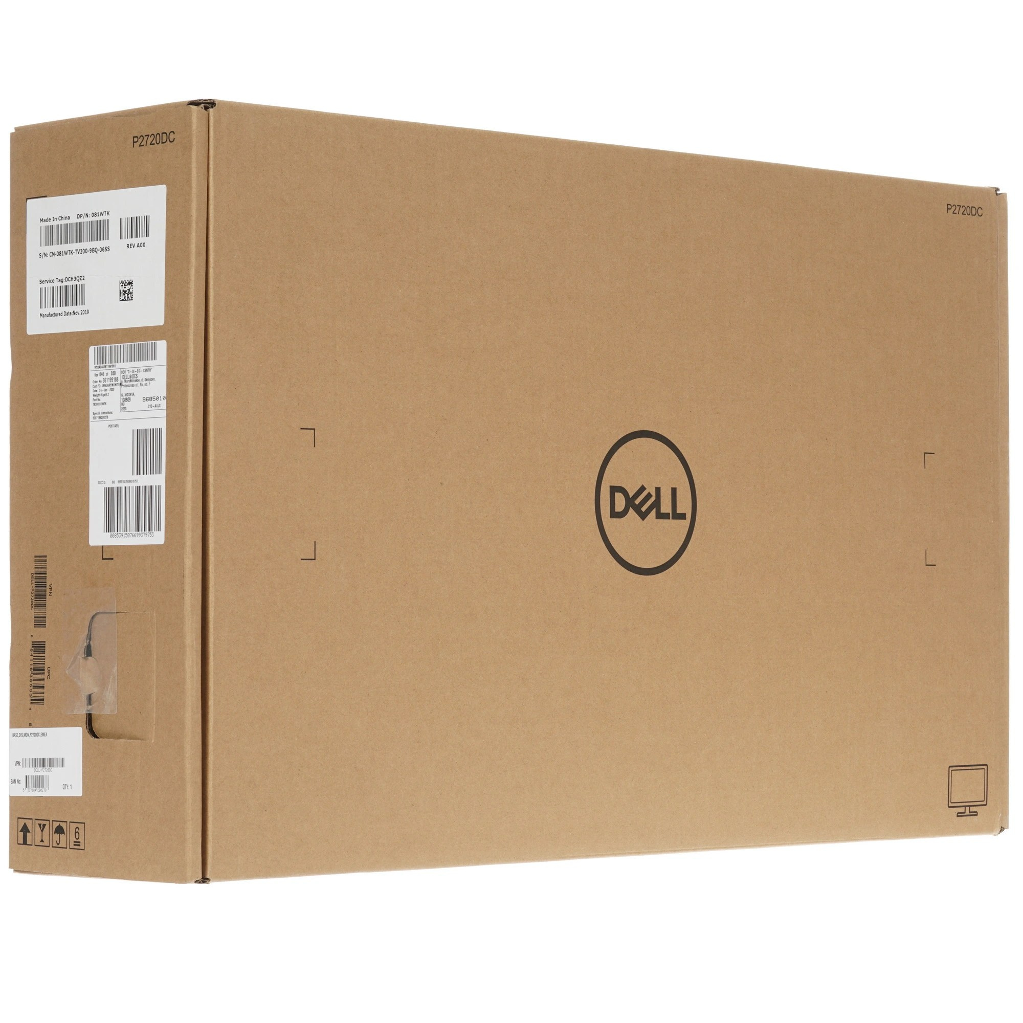 Монитор Dell P2720DC, 27'', 2560×1440, IPS, 1хHDMI, 1хDP
