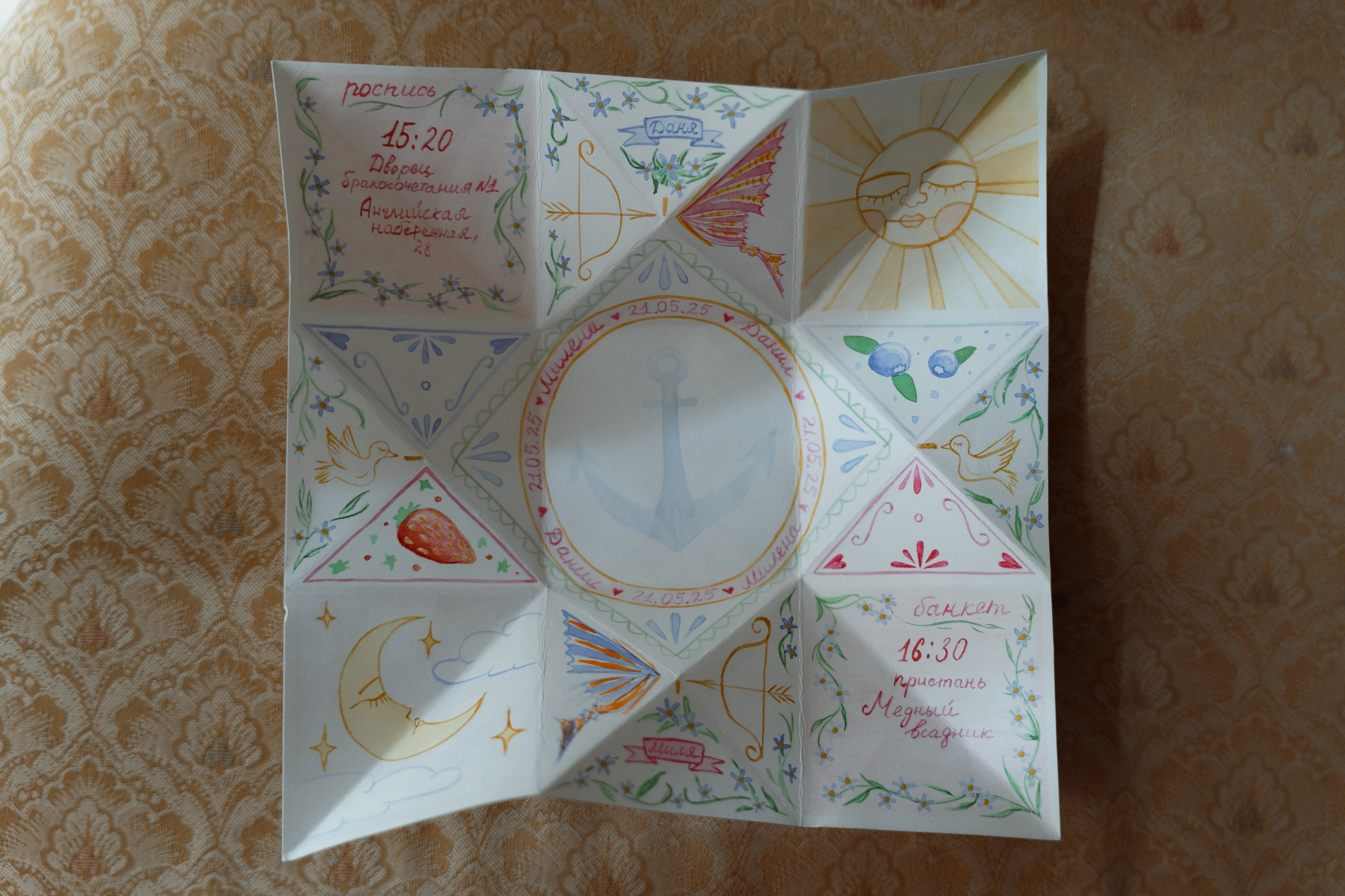 Трогательное приглашение на свадьбу, детали свадебного дня