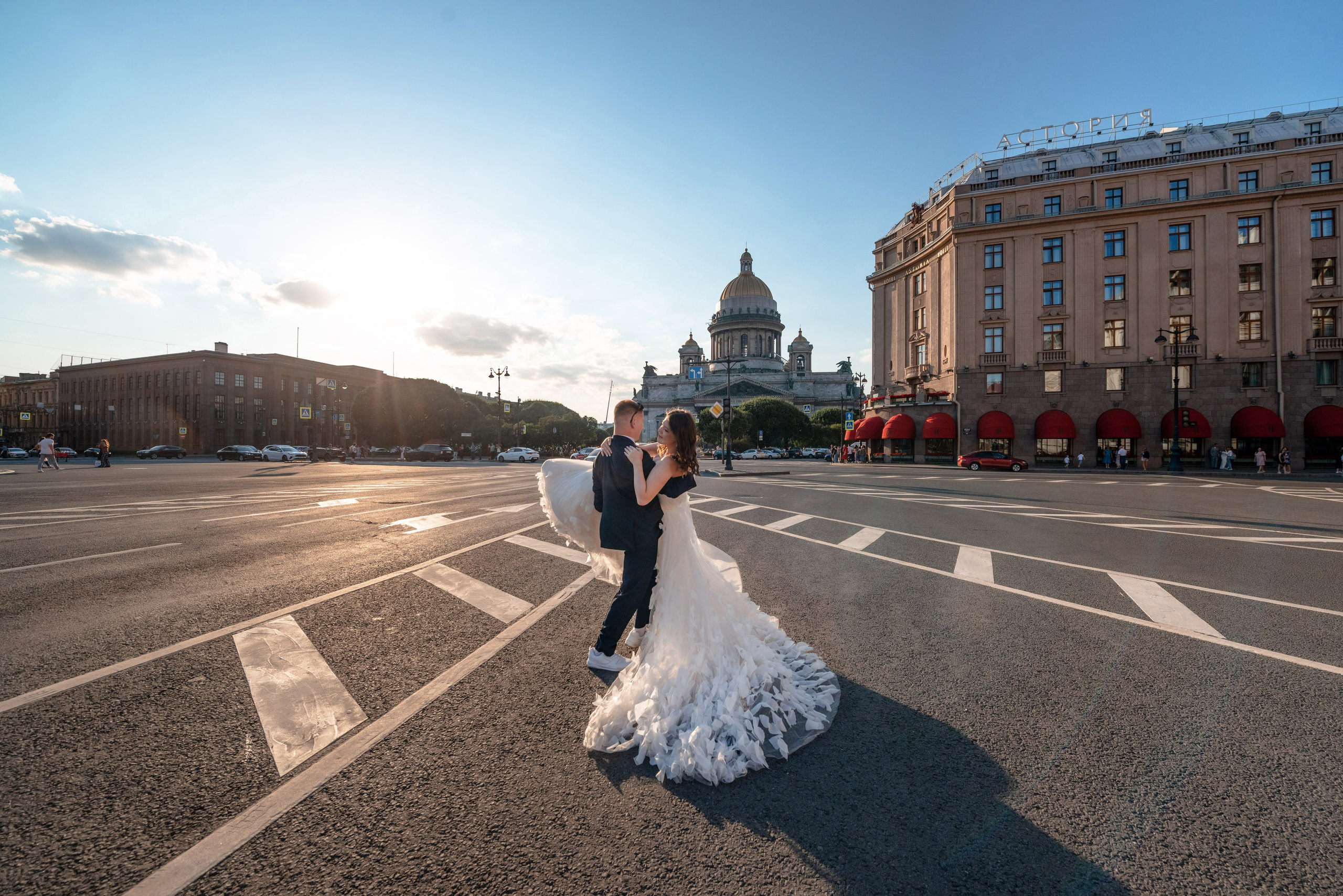 Зажигательная и динамичная свадебная фотосессия Анастасии и Максима. Портретный, семейный и свадебный фотограф в Санкт-Петербурге и в Пушкине Ширяев Денис