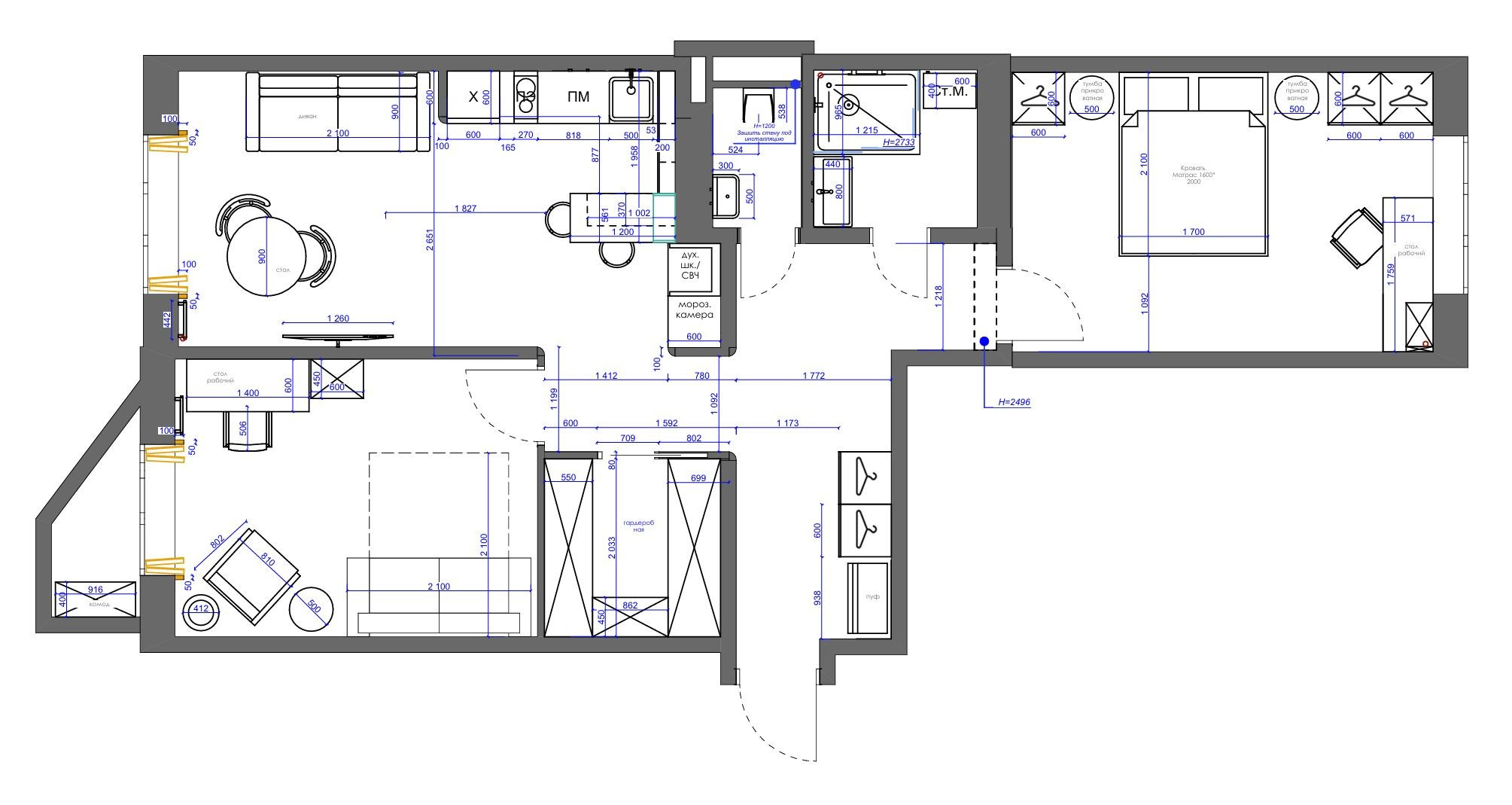 Дизайн-проект квартиры в ЖК Гранд Парк. Дизайнер интерьера вашего дома мечты