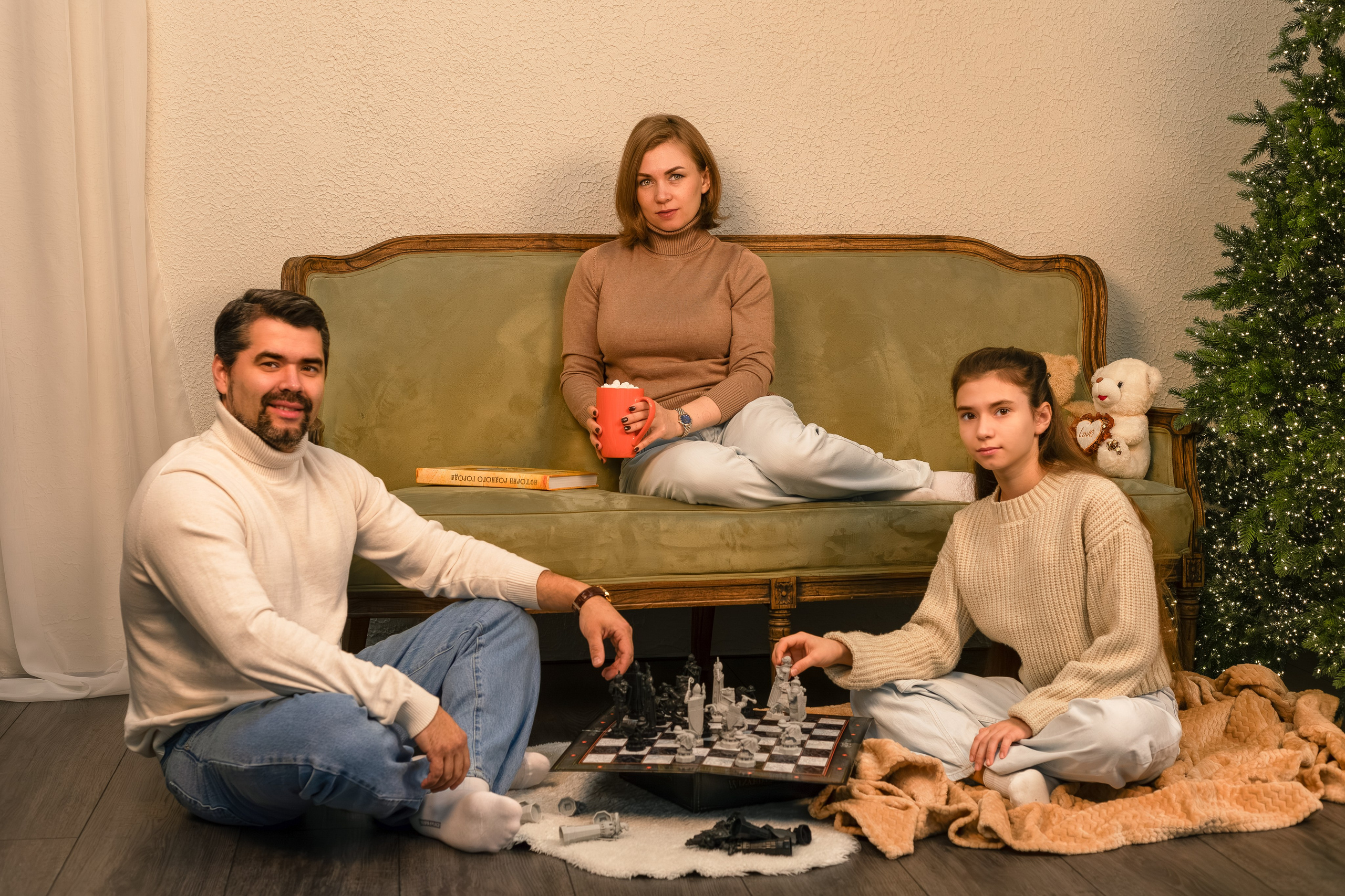 Новогодняя фотосессия для Татьяны, Вячеслава и Стеши. Семейный и свадебный фотограф в Москве и Домодедово Анна Авилочкина
