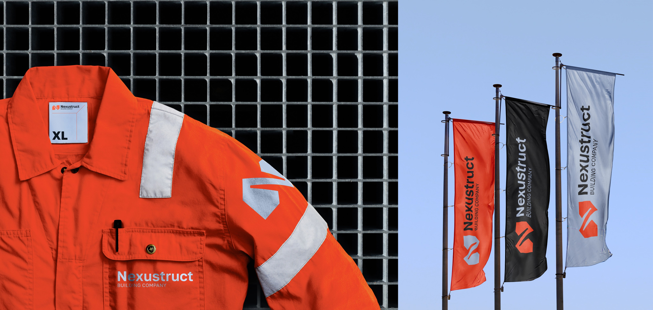 Nexustruct | Разработка логотипа и фирменного стиля строительной компании. Графический дизайнер Роман Грек