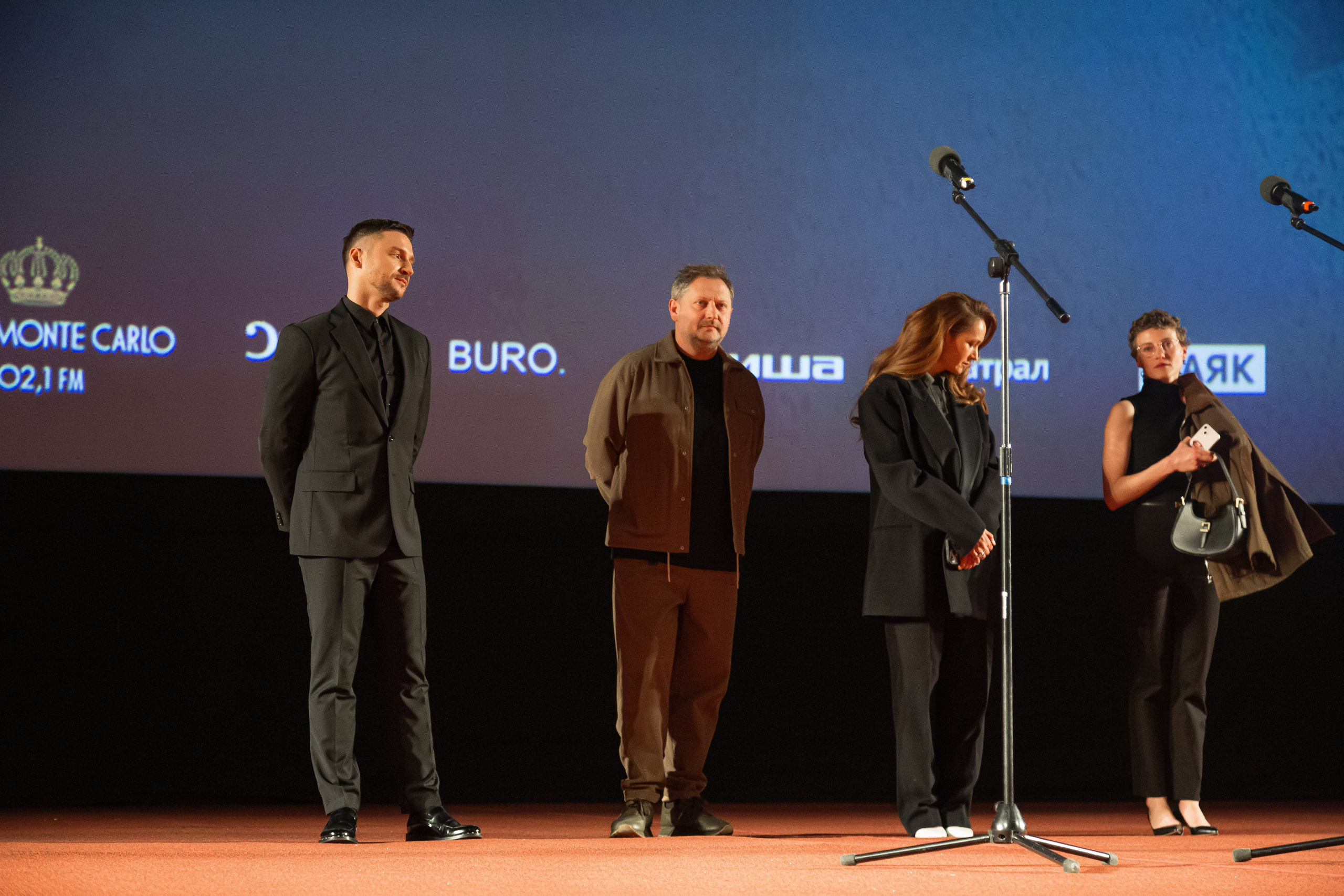 Сергей Лазарев, Евгений Писарев, Виктория Исакова, Анна Бегунова на премьере спектакля "Женитьба Фигаро" в КАРО Октябрь 27 марта 2024 года, фотограф Анна Добрачёва