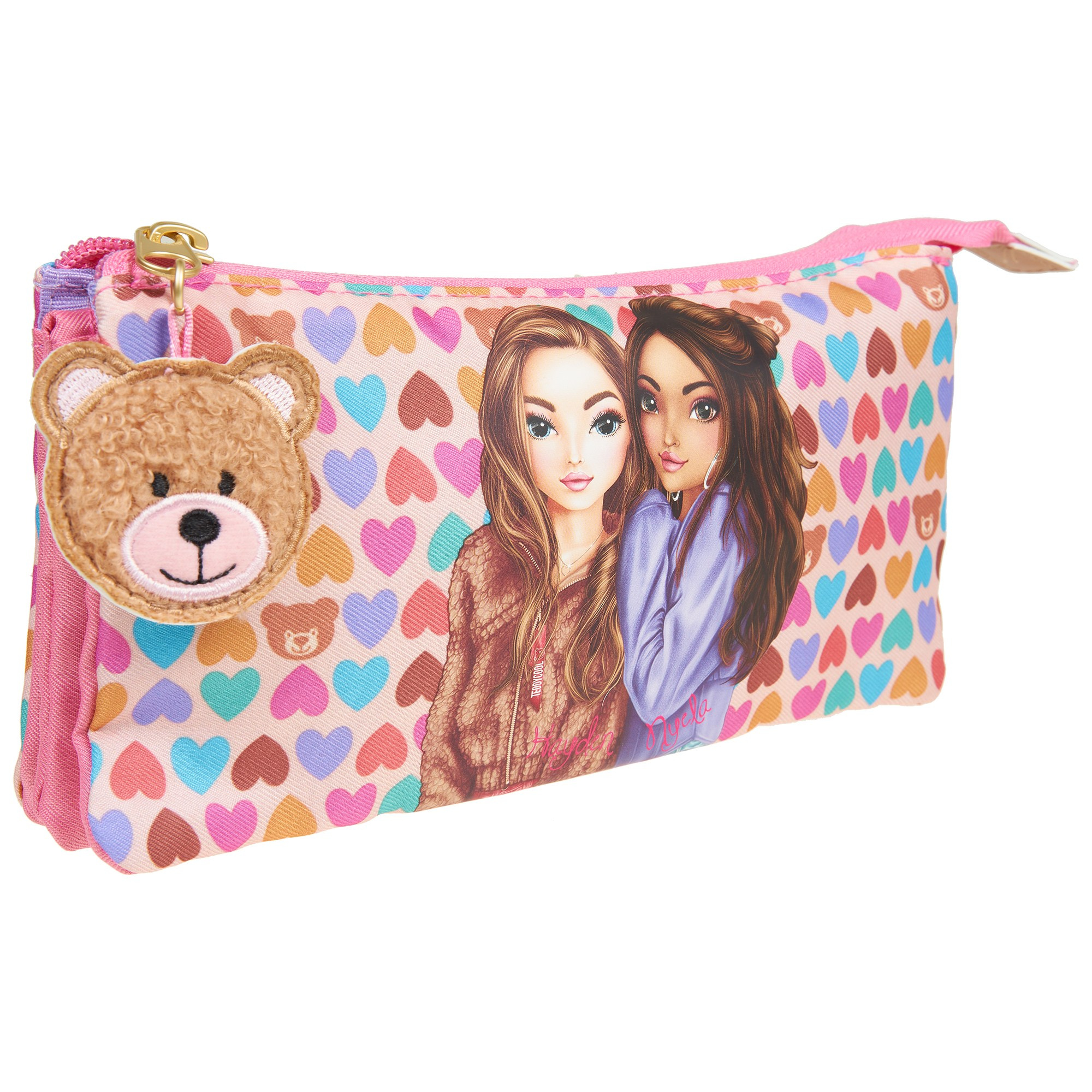 Пенал детский для девочек розовый топ модель вид три четврти