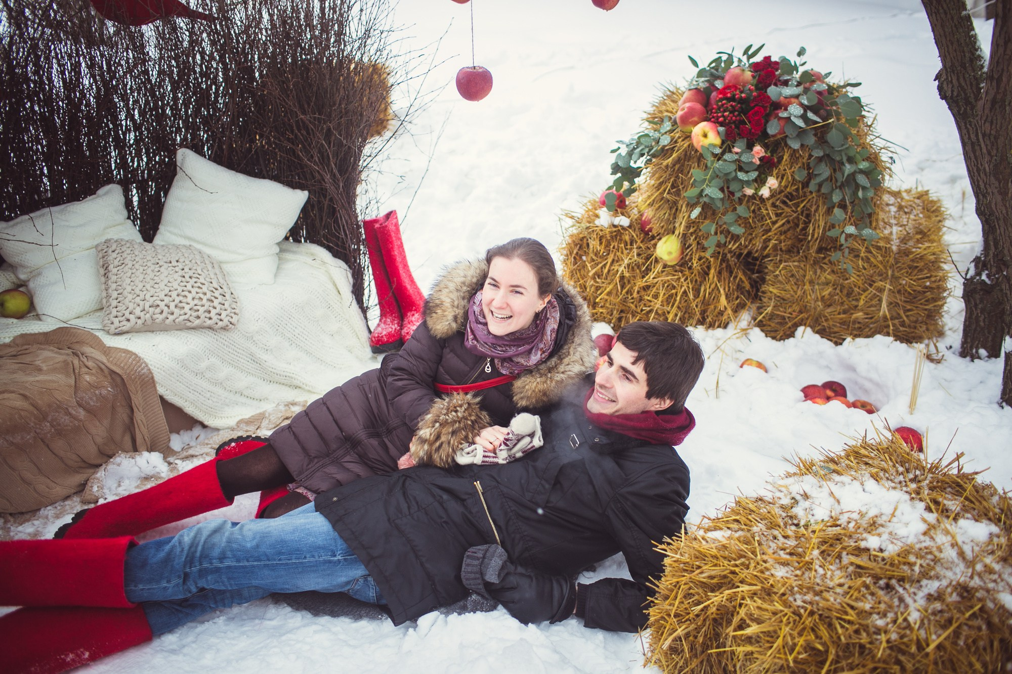 Зимняя свадьба в русских традициях. Семейный, портретный и свадебный фотограф в Санкт-Петербурге и Москве