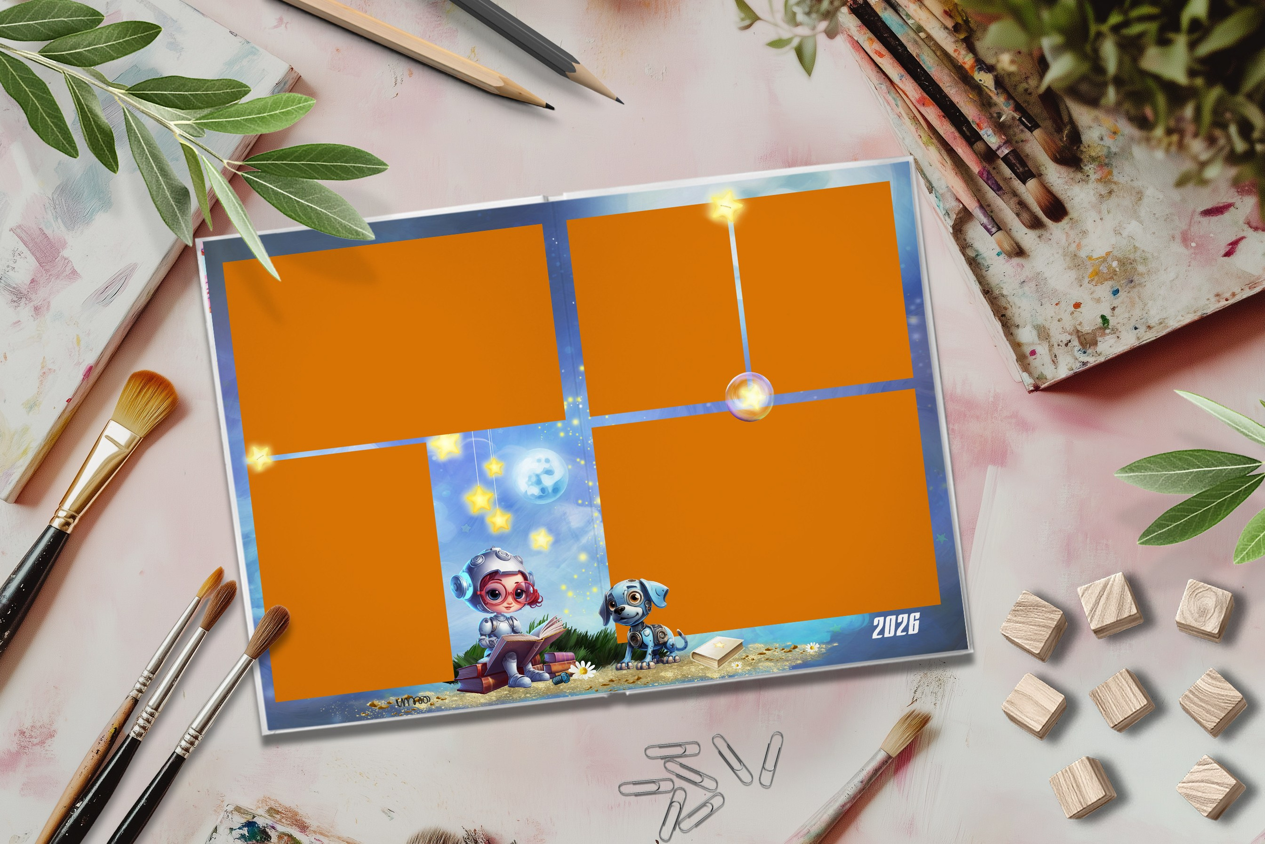 Дизайн Роботы. Шаблоны и дизайны выпускных альбомов и фотокниг