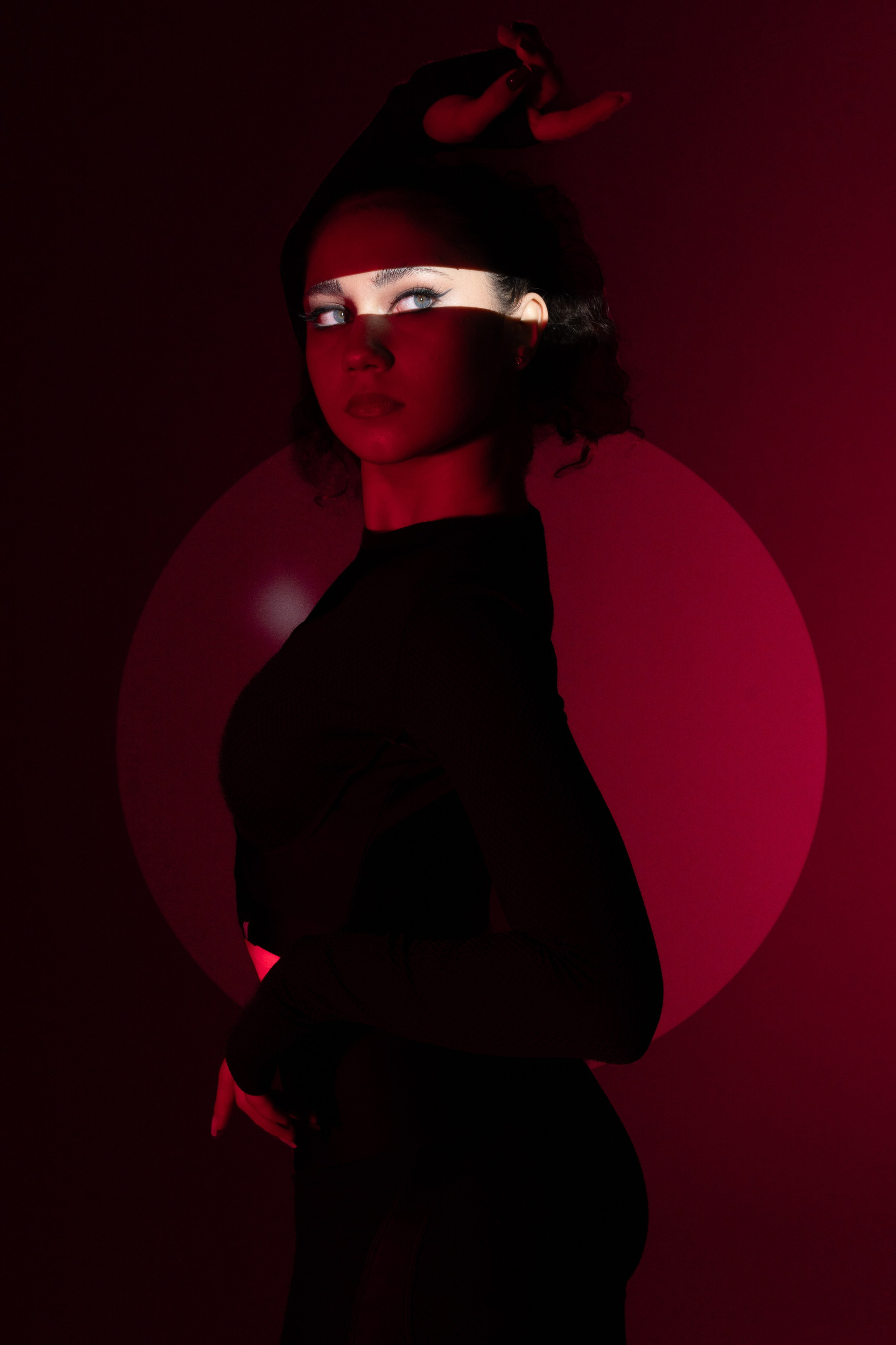 Fashion portrait of a model in professional lighting setup