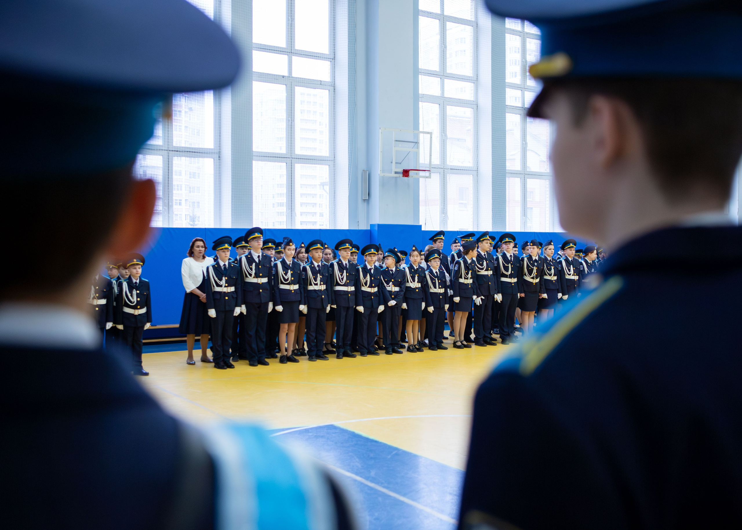 кадеты наблюдают построение гимназия №7 Подольск