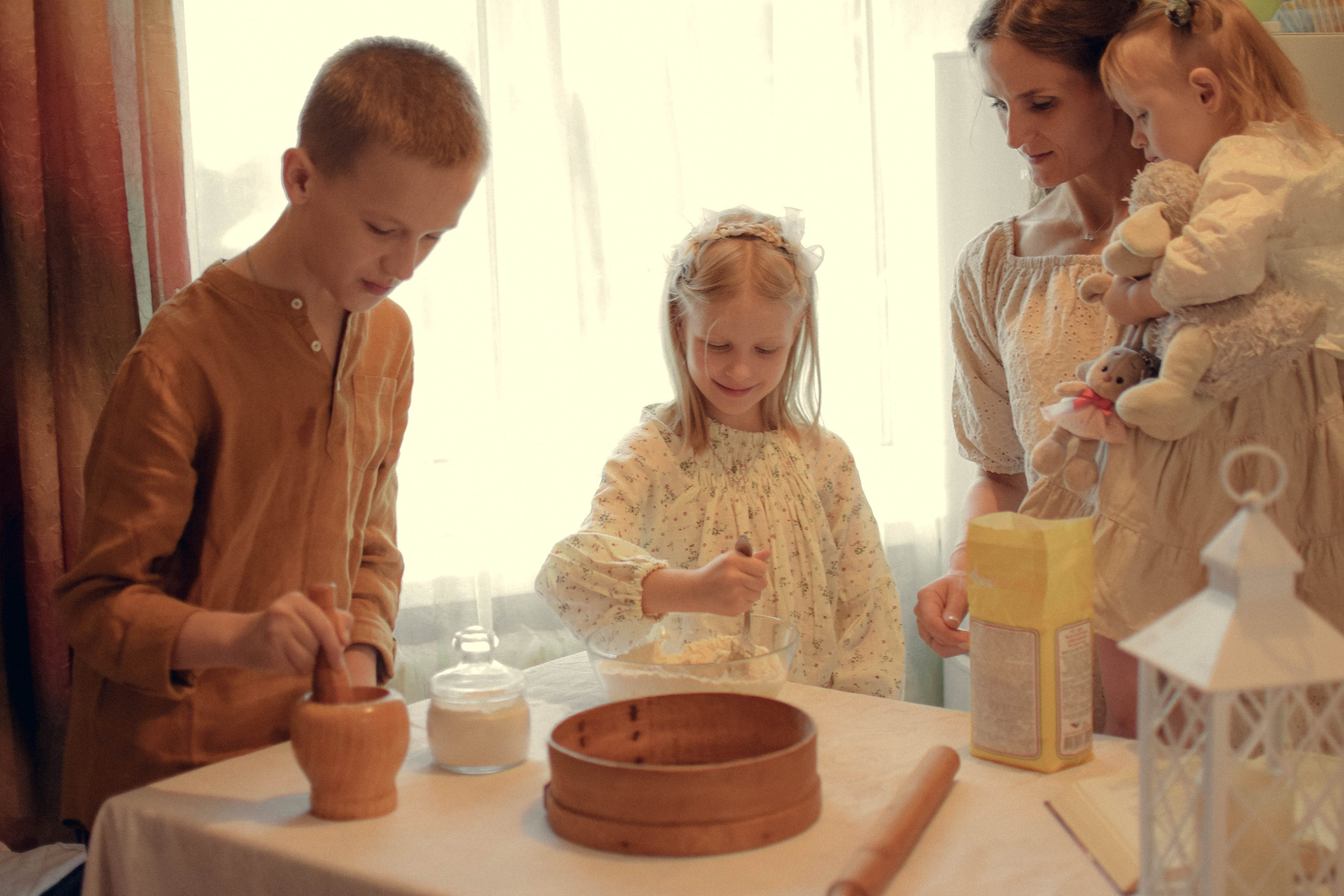 Теплая домашняя фотоистория со вкусом печенья. Семейный фотограф Щёкино, Тула. От 5000р