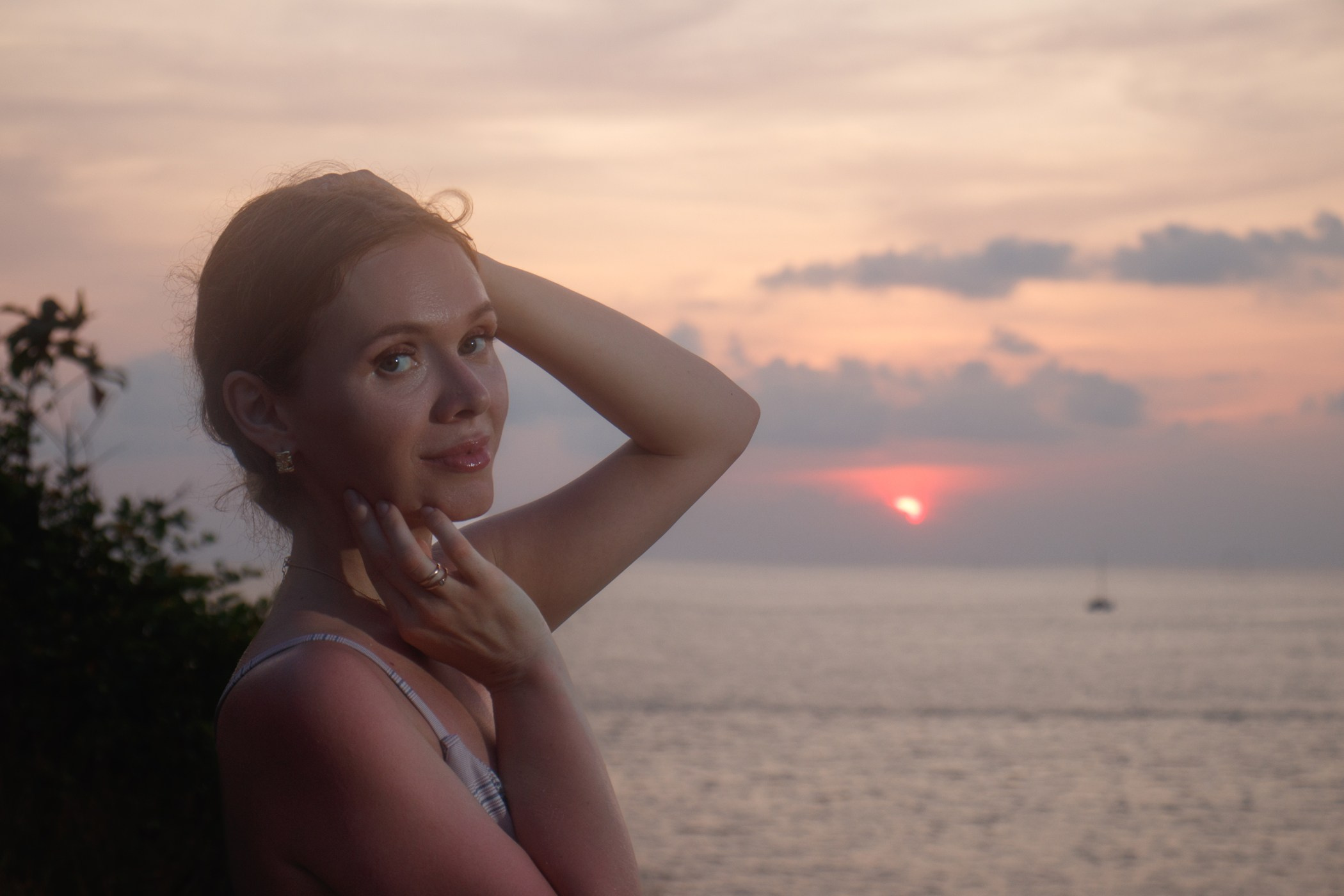 Портрет на закате у моря