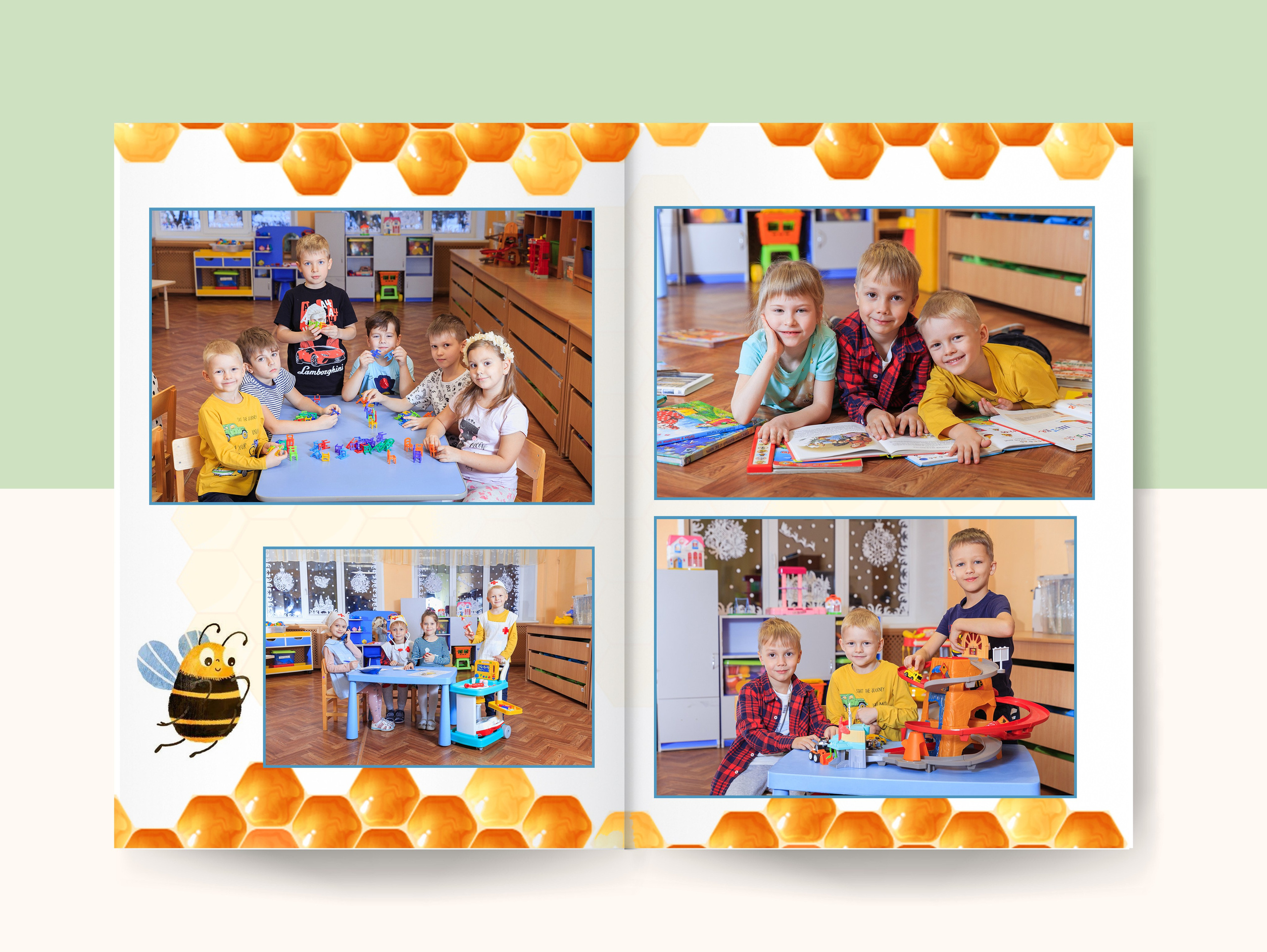 Выпускной альбом «Пчёлки» 21×30-5 разворотов (10страниц), цена 4700р. Семейный и детский фотограф в Санкт-Петербурге Алексеева Анна