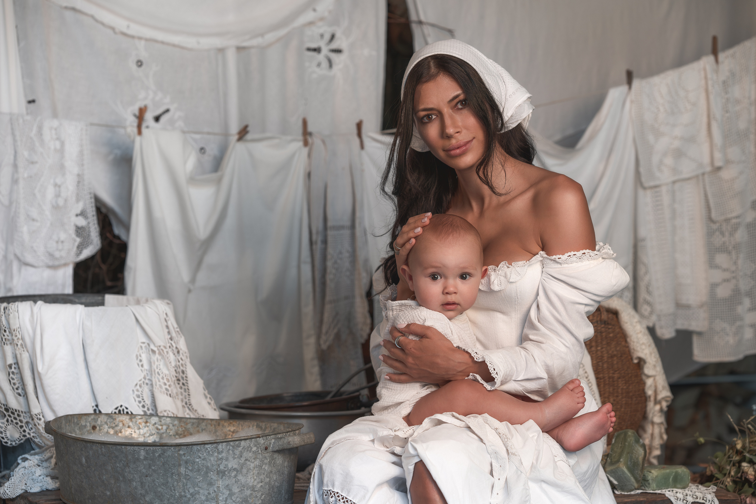 Фотосессия Галины с маленьким сыном в исторической декорации. Фотограф в Москве Александр Кутявин