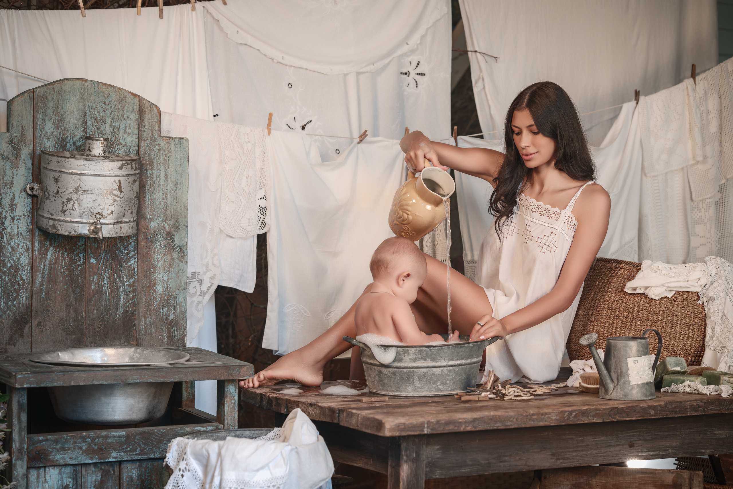 Фотосессия Галины с маленьким сыном в исторической декорации. Фотограф в Москве Александр Кутявин