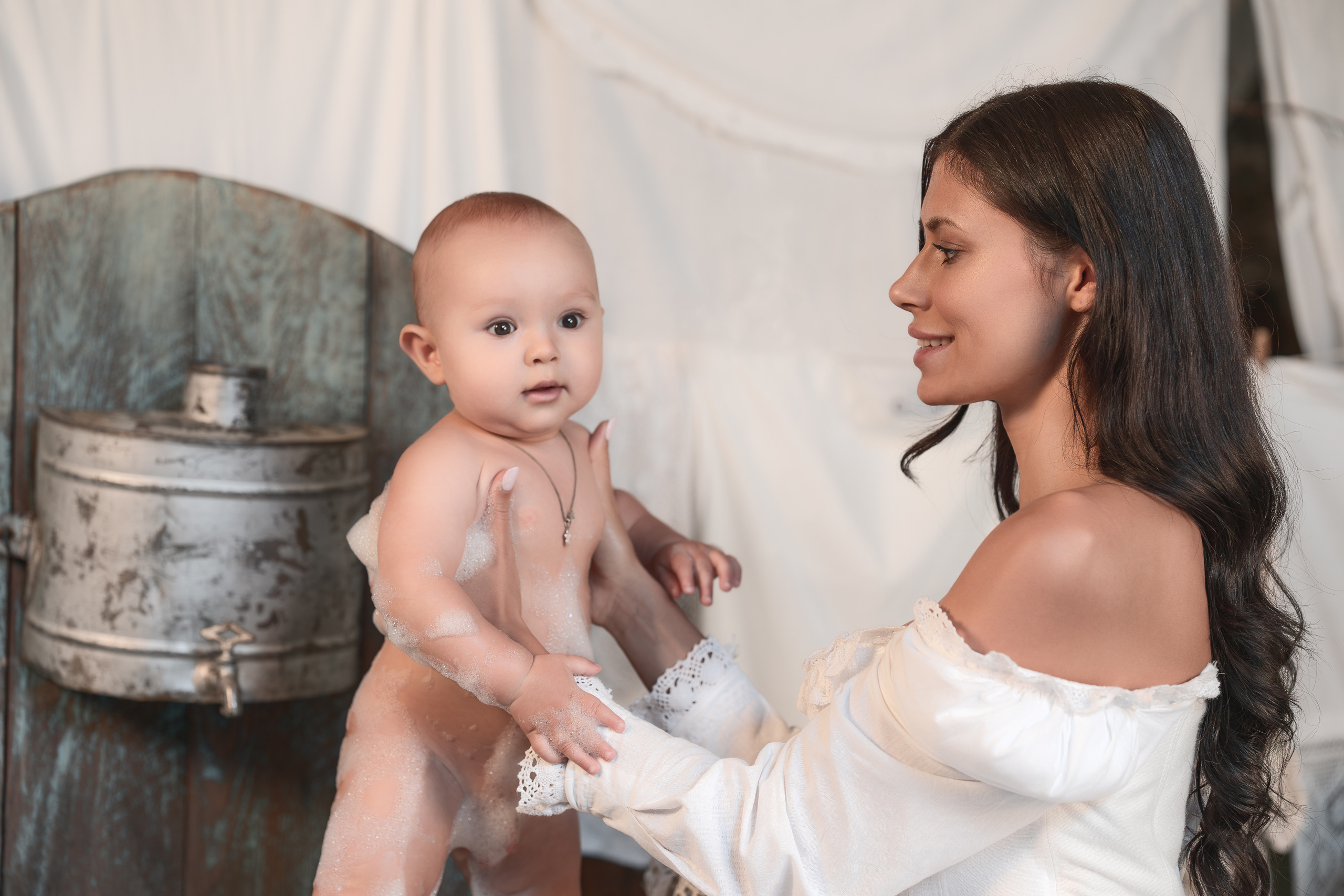 Фотосессия Галины с маленьким сыном в исторической декорации. Фотограф в Москве Александр Кутявин