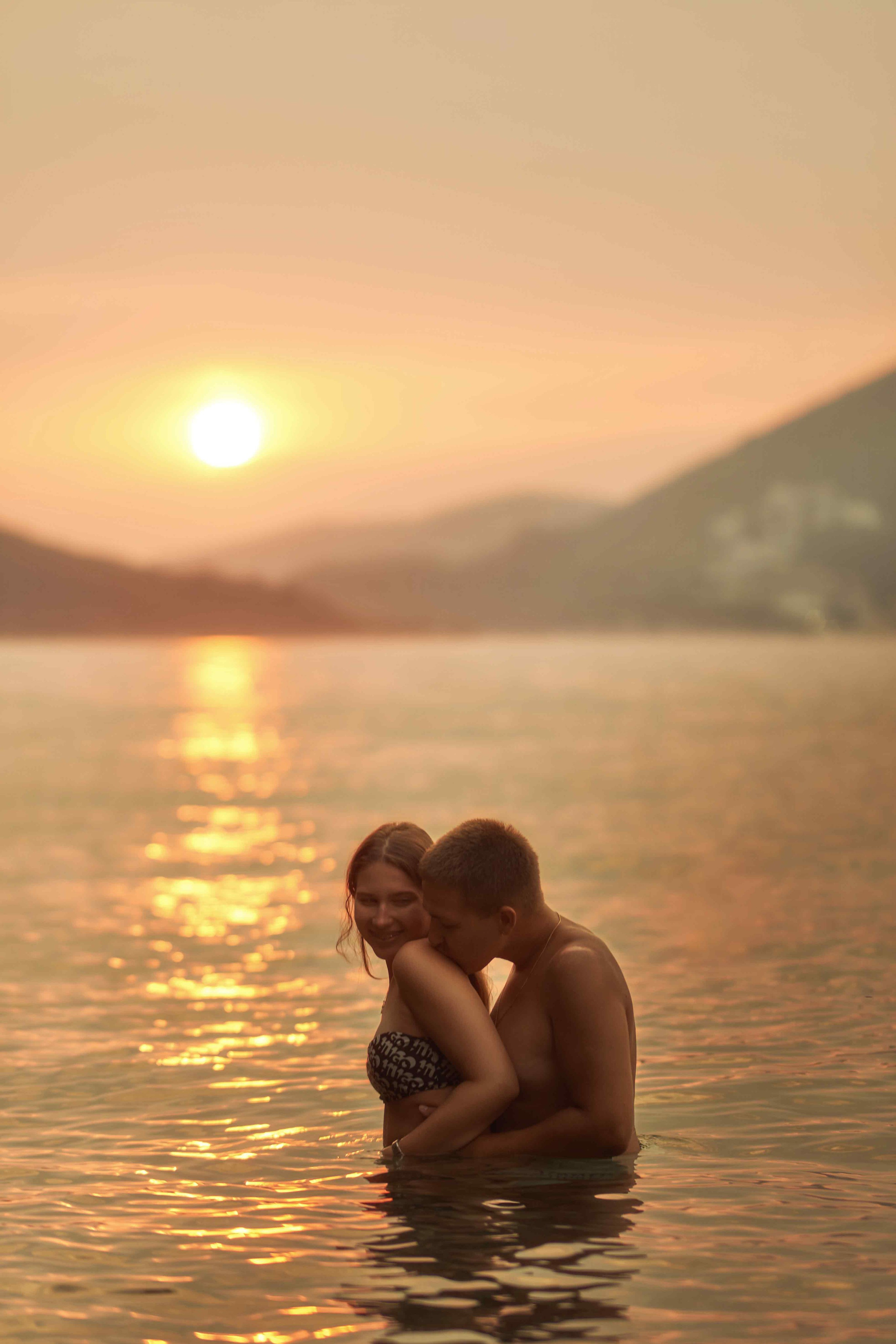 Love Story Photoshoot in Montenegro | Couple on the Beach at Sveti Stefan