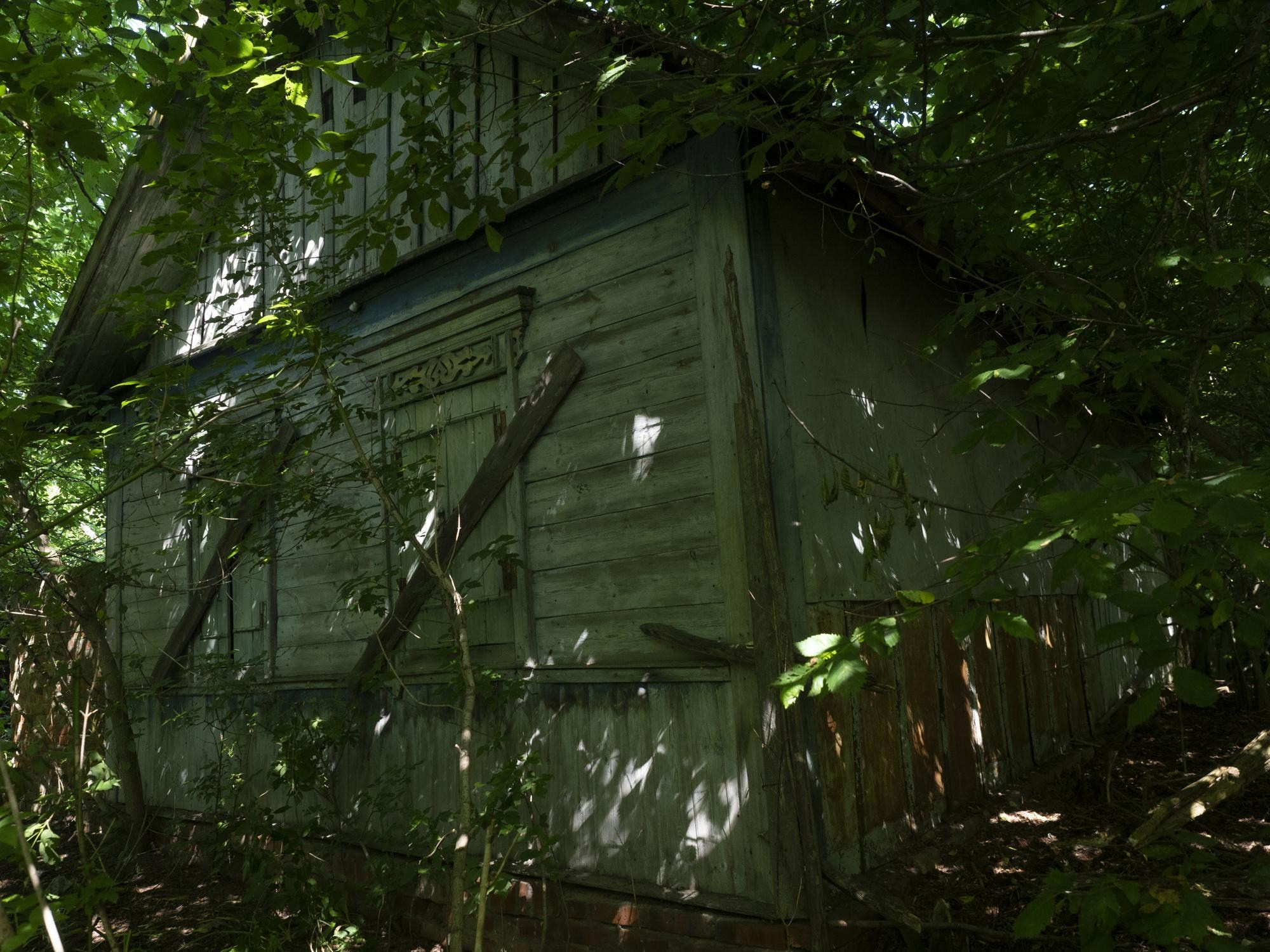 June 14, 2021, The zone unsuitable for human habitation begins 1 km west of the Novozybkov city limits. While in the village of Svyatsk all the buildings were dismantled, in other places the houses remain intact, deteriorating over time.