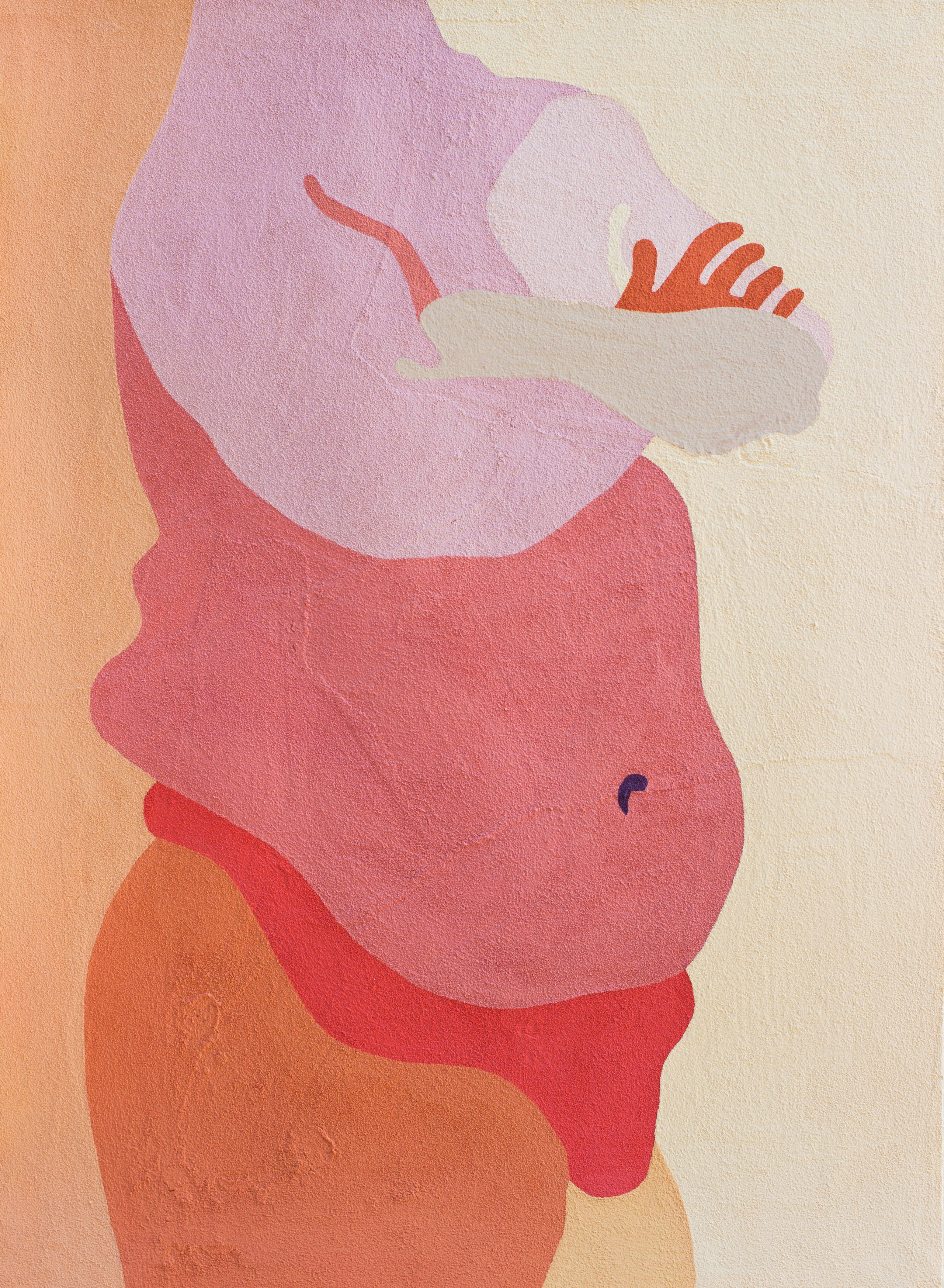 СЕМНАДЦАТАЯ бумага, манка, гуашь, колеровочная паста 60х80 см 2020 г 25.000 р