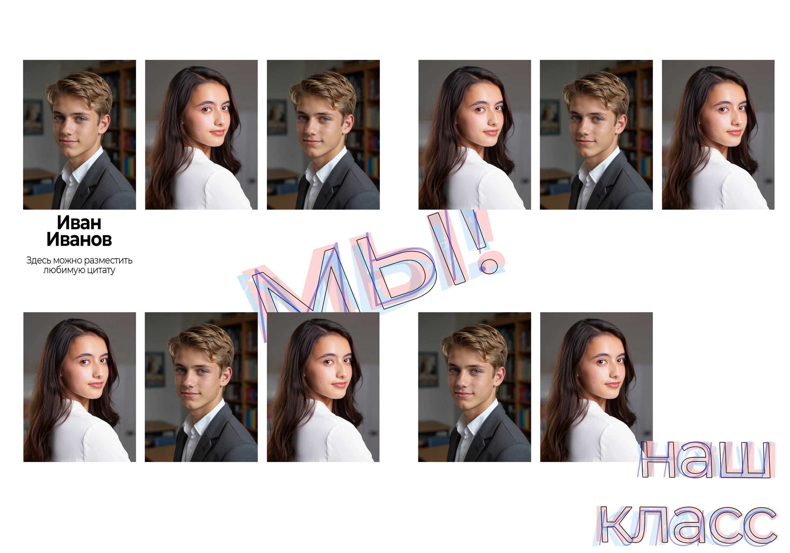 Дизайн виньетки для школьного фотоальбома