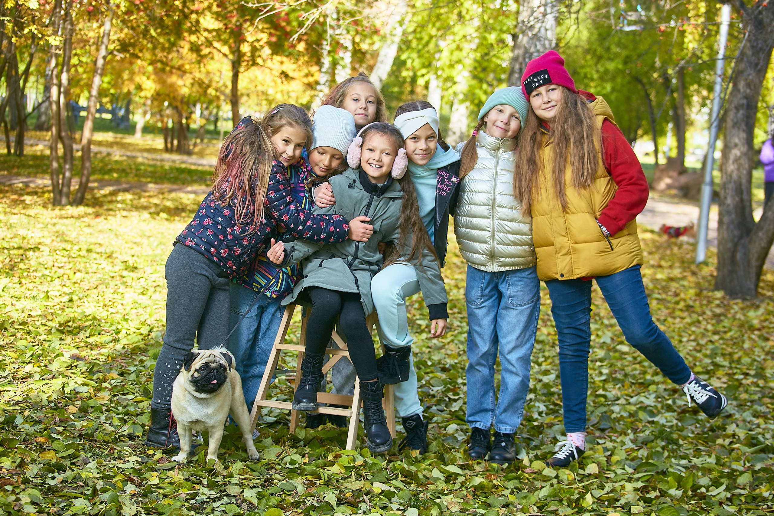 Школьная фотосессия на природе золотая осень. Выпускной альбом Новосибирск