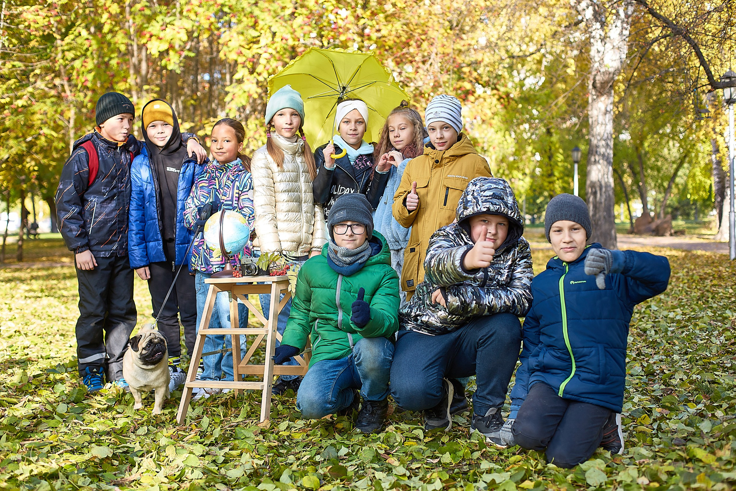 Школьная фотосессия на природе золотая осень. Выпускной альбом Новосибирск