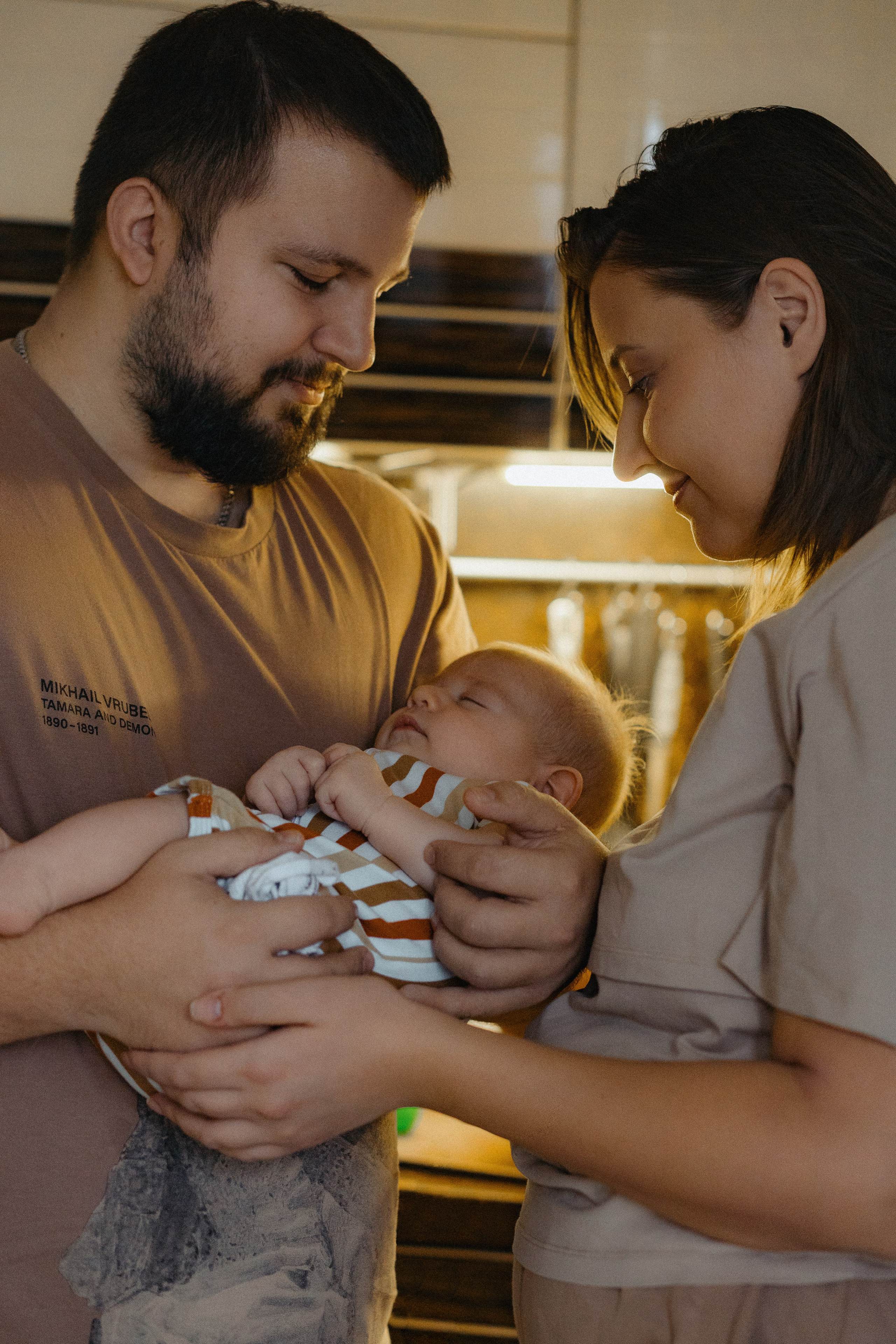 Домашняя семейная фотосессия с малышом. Портретный и семейный фотограф в Москве Мария Рослякова