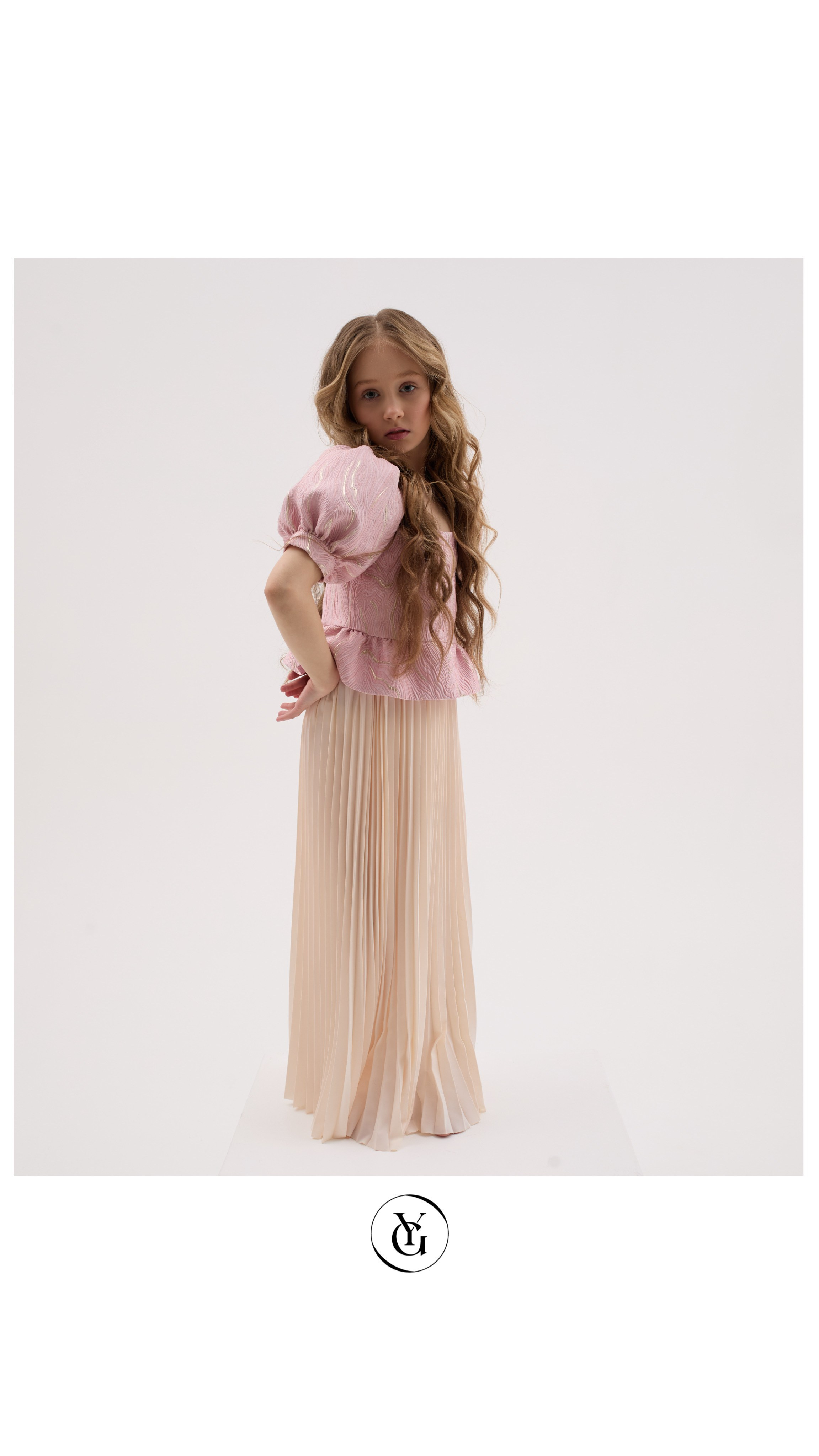 Юбка в пол ‘Gaufré’ Beige в бежевом оттенке. Одежда для детей