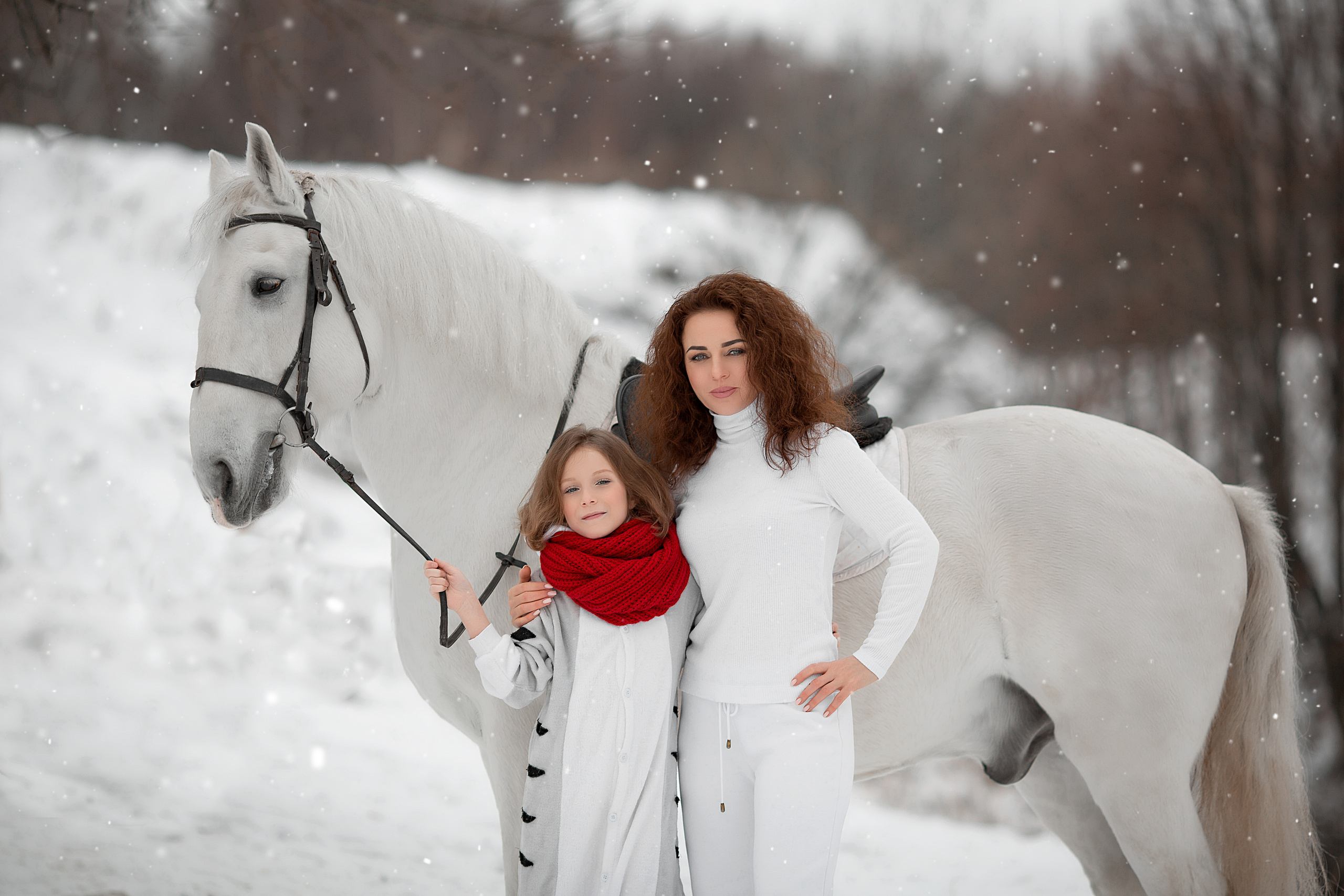 Ольга, Софья и Воробей (фотодень 27.11). Фотосессия с лошадьми в Нижнем Новгороде
