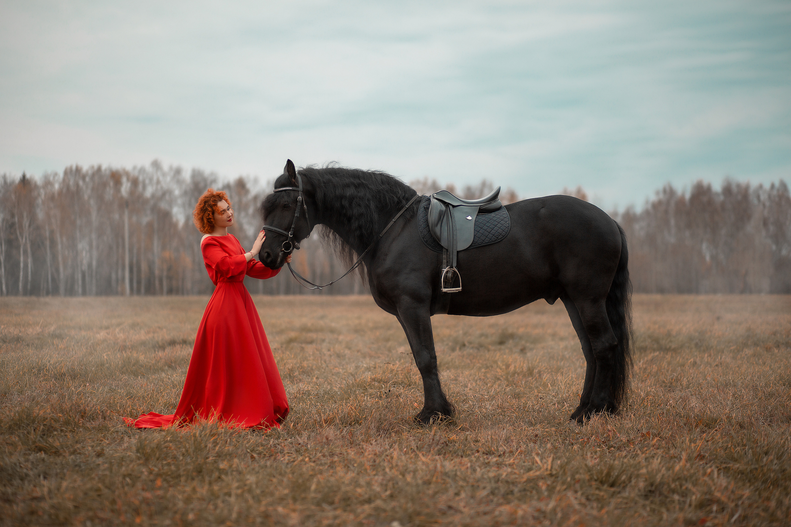 Елена и Доминик (КСК «Курцево»). Фотосессия с лошадьми в Нижнем Новгороде