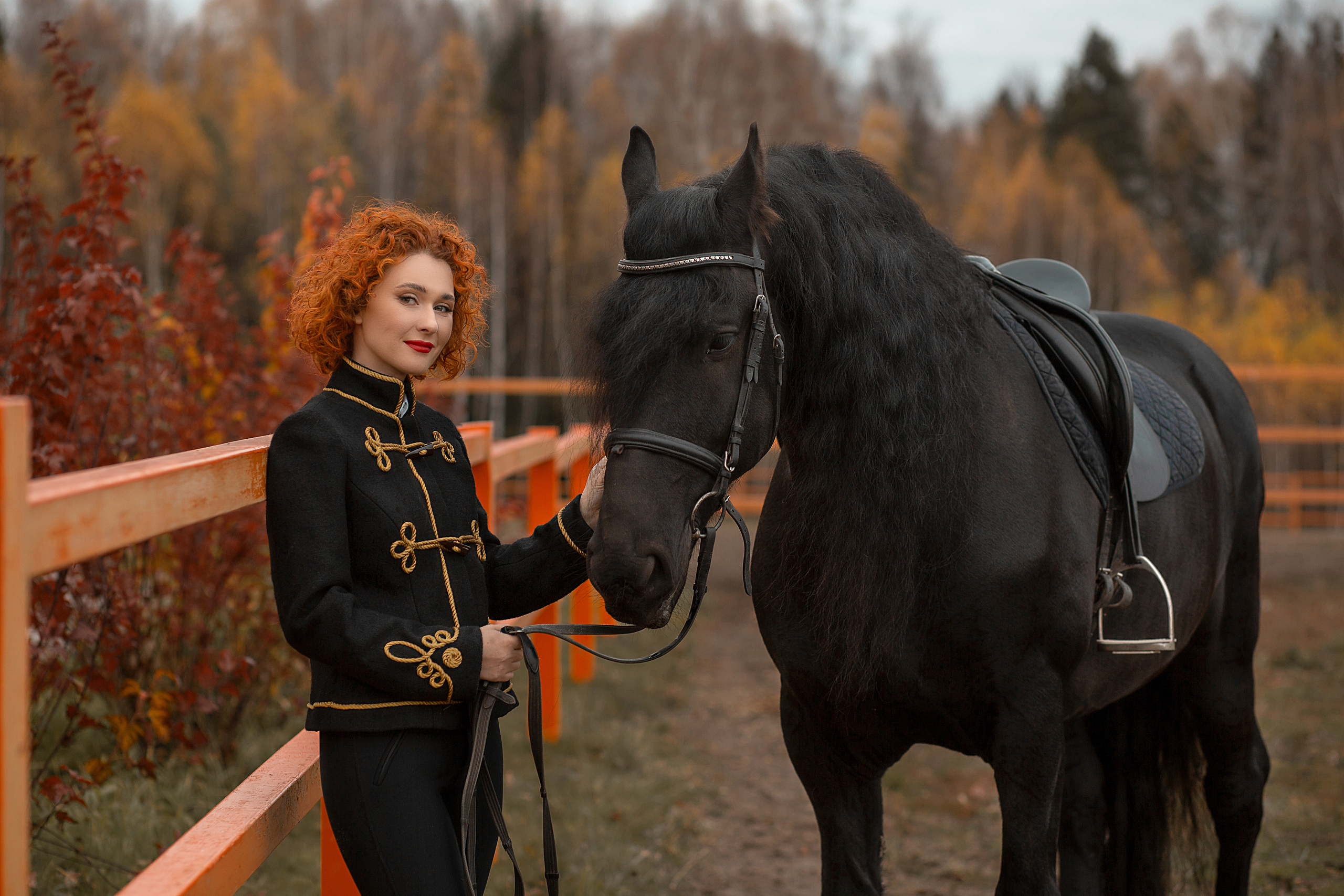 Елена и Доминик (КСК «Курцево»). Фотосессия с лошадьми в Нижнем Новгороде