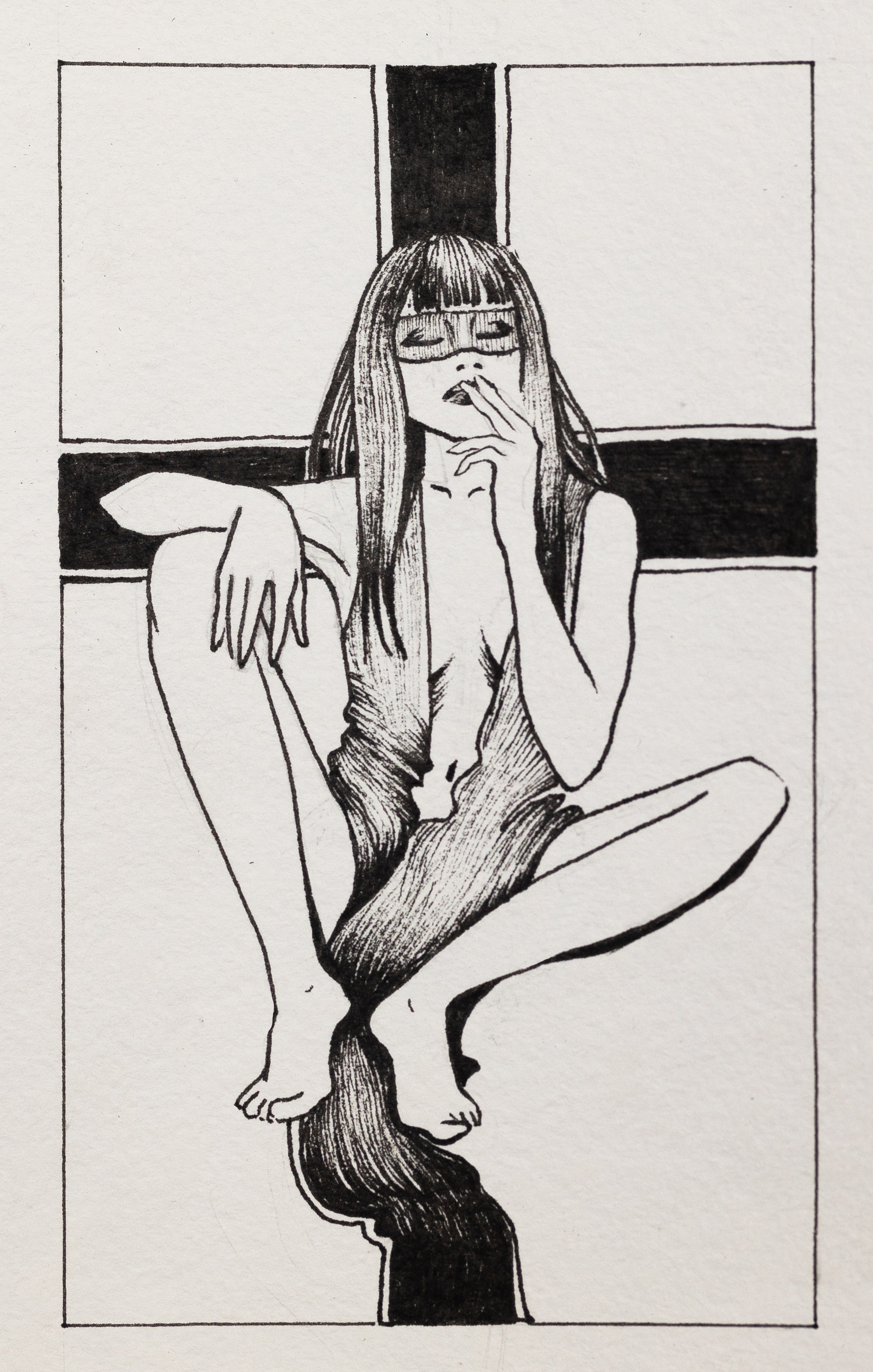 Женщина на кресте. На рисунке — обнажённая фигура женщины с прямыми волосами и очками, сидящая на кресте. Её поза закрытая, но не униженная: колени подтянуты, одна рука поддерживает лицо — поза размышления, даже вызова. Крест за спиной — тяжёлый символ, он несёт оттенок жертвы, вины, но в этом контексте становится сценой внутреннего противостояния: разум против тела, знание против инстинкта, культ морали против живой природы.🖤 Тень: Эта карта раскрывает архетип распятого разума. Женщина на кресте — образ того, кто был наказан за своё знание, желание, свободу быть собой. Тень проявляется в стыде за собственную плоть, в подавлении сексуальности, интуиции, живого импульса под давлением внешних норм. Очки символизируют взгляд ума, анализ, рациональность — но за ними скрыта усталость от самоконтроля. Это внутренняя жрица, приговорившая себя к аскезе, чтобы оставаться «умной», «правильной», «чистой». Здесь живёт страх быть осуждённой за свою телесность, за страсть, за желание. Это архетип Инанны, спустившейся в подземный мир и лишённой всех одежд — образ, который заставляет встретиться с уязвимостью и силой одновременно. Освобождение приходит через примирение духа и тела. Эта женщина не жертва — она свидетель. Она сидит на кресте, но не страдает: она наблюдает. В этом её сила. Исцеление в том, чтобы перестать отождествлять себя с ролью наказанной и позволить телу стать союзником, а не врагом. Крест можно превратить из символа страдания в ось интеграции — вертикаль духа соединяется с горизонталью человеческого опыта. Путь исцеления — через принятие собственного желания как формы знания. Когда разум перестаёт карать тело, рождается цельность: священное соединение мысли и плоти, знания и наслаждения. Ключ к исцелению и практическая работа в руководстве к картам. стоимость постера 3000р.