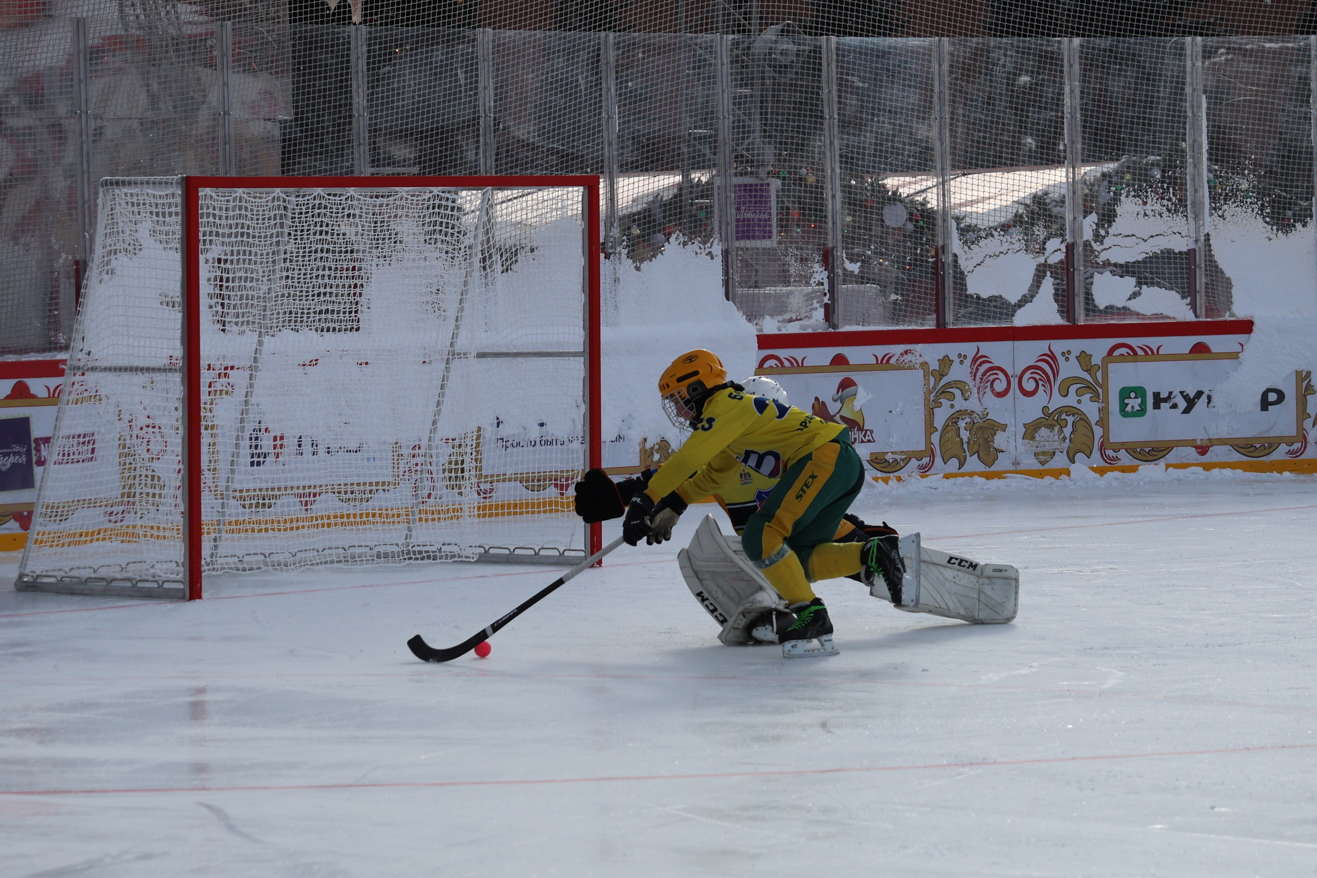Вратарь в хоккее с мячом владеем мячом