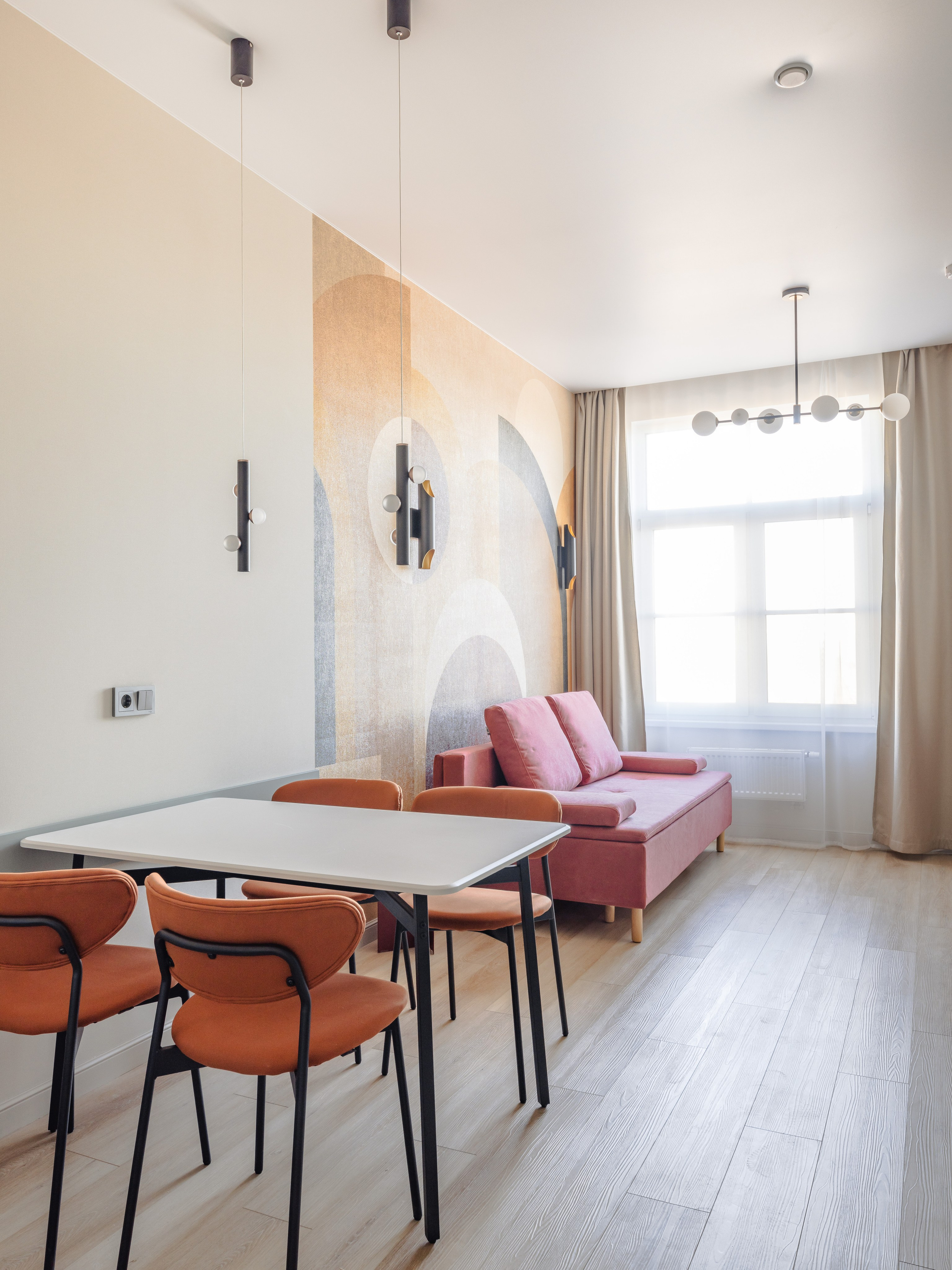 Кухня-гостиная 50 м² в ЖК Наследие на Марата — интерьерный дизайнер Ксения Новикова ksudsgn, проект для аренды в Санкт-Петербург