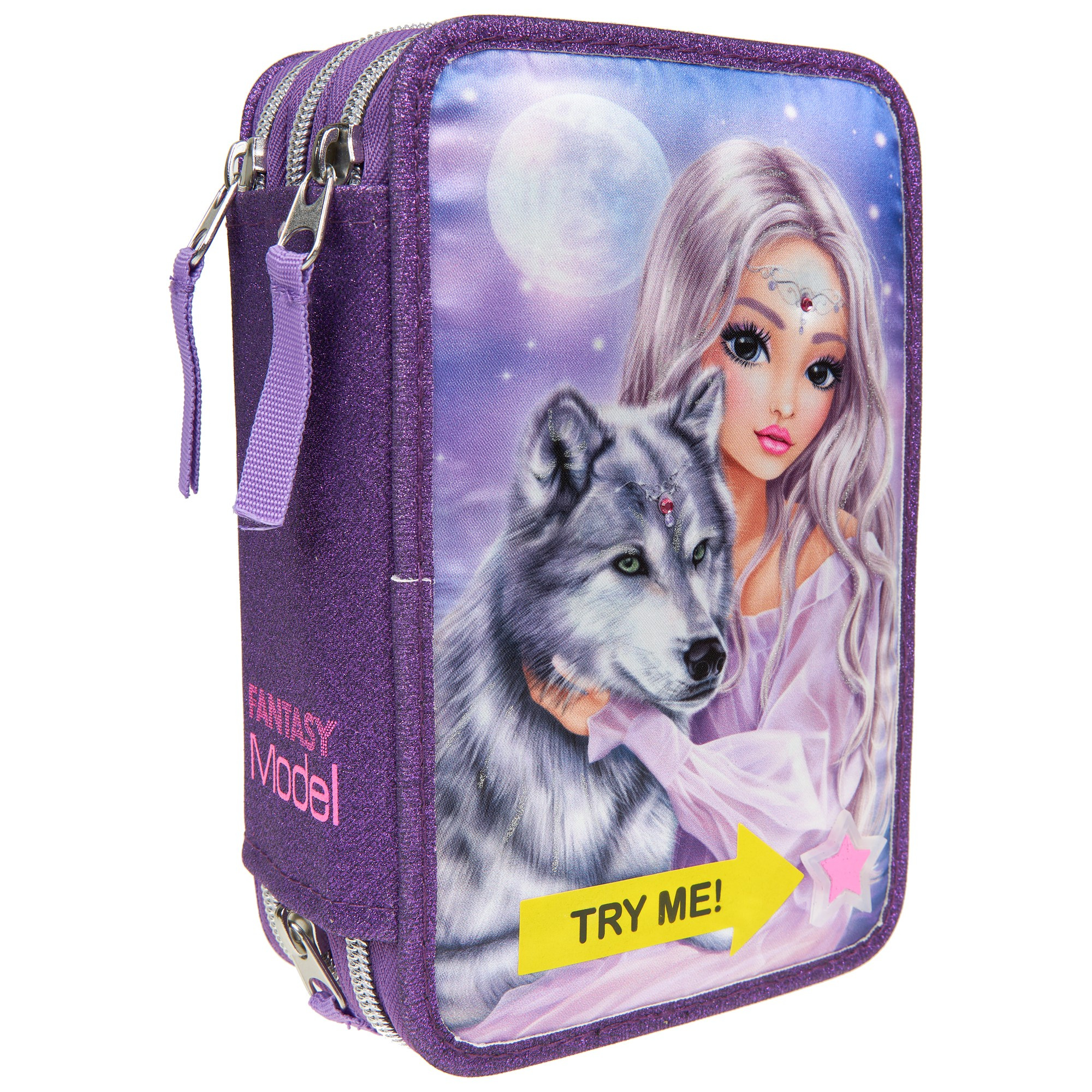 Пенал с подсветкой вид под 45 девушка и волк