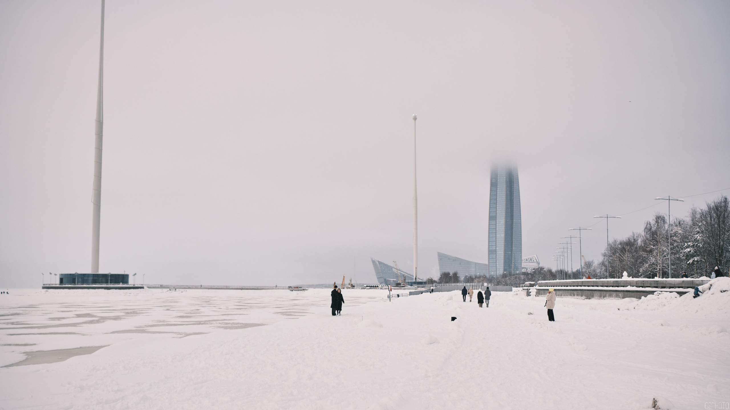 Снег и туман в Санкт-Петербурге. Фотографъ Сергѣевъ. Поймать мгновеніе