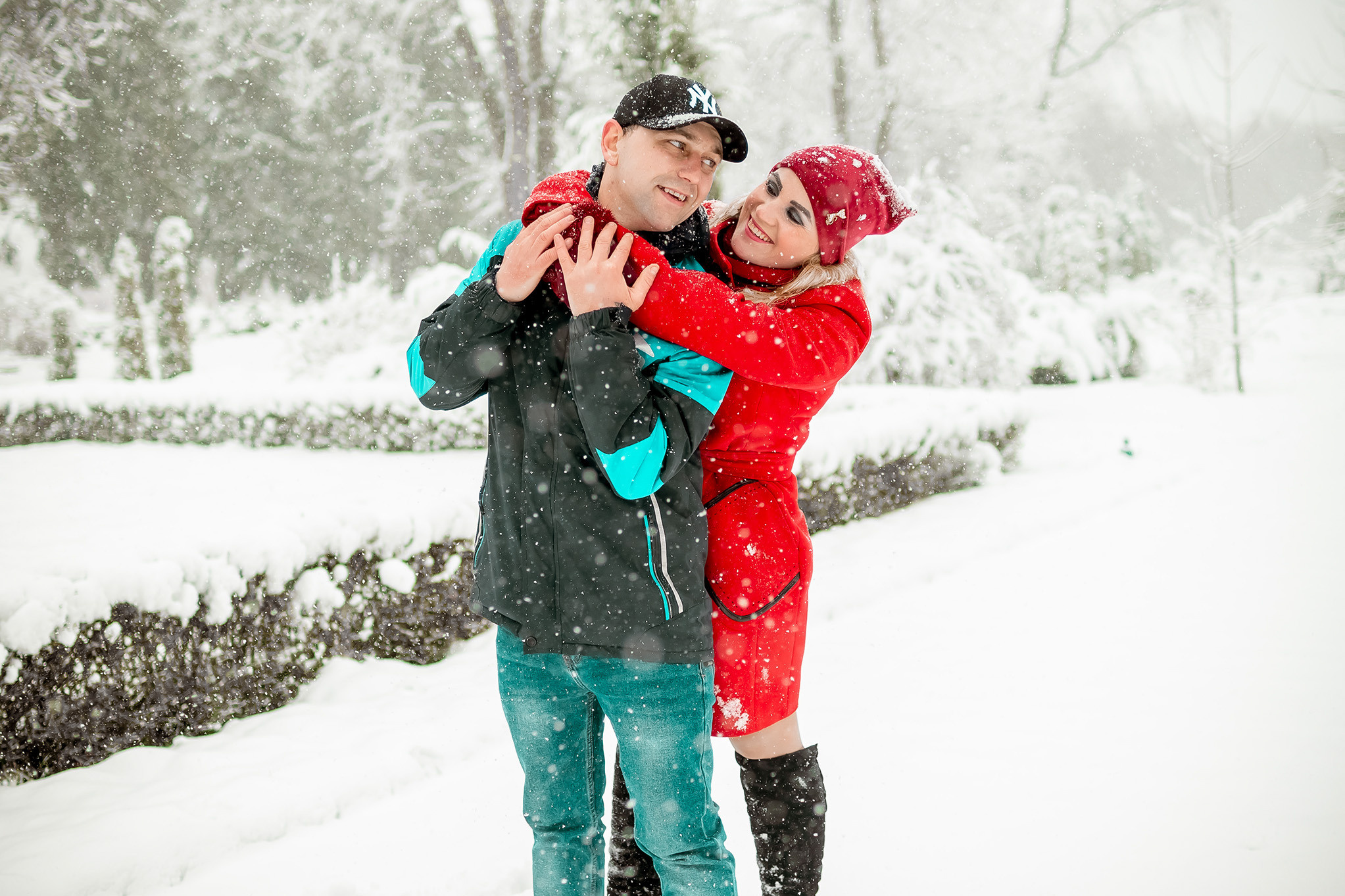 Фотосессия в зимнем ботаническом саду. Юлия Басня семейный и свадебный фотограф в Донецке