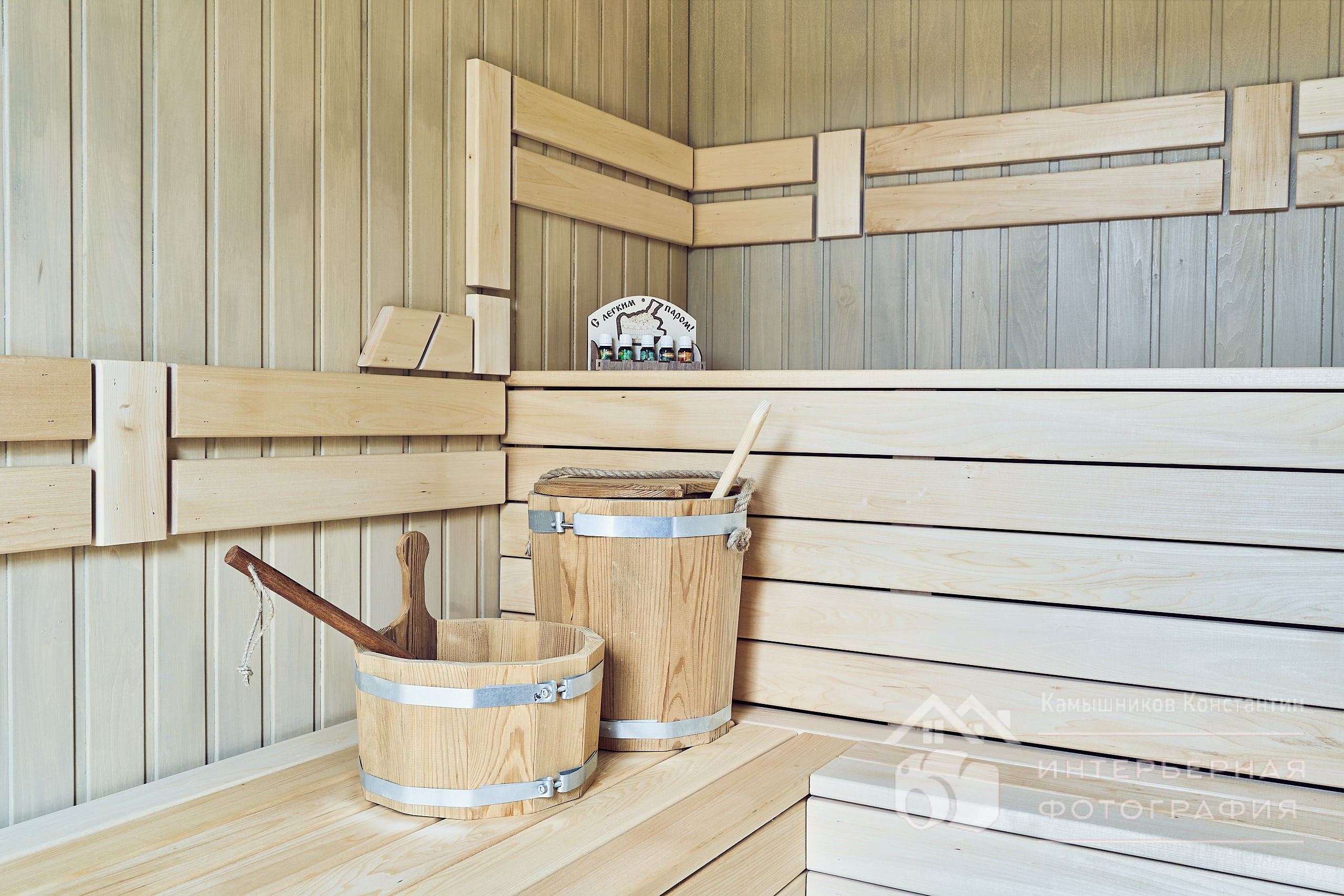 Загородный дом, интерьерное фото сауны
