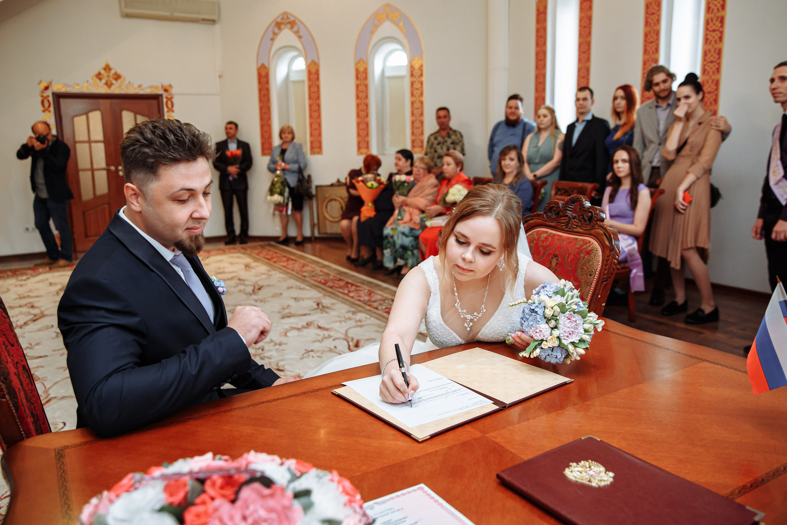 Роспись жениха и невесты в Дворце бракосочетания №5 Москва