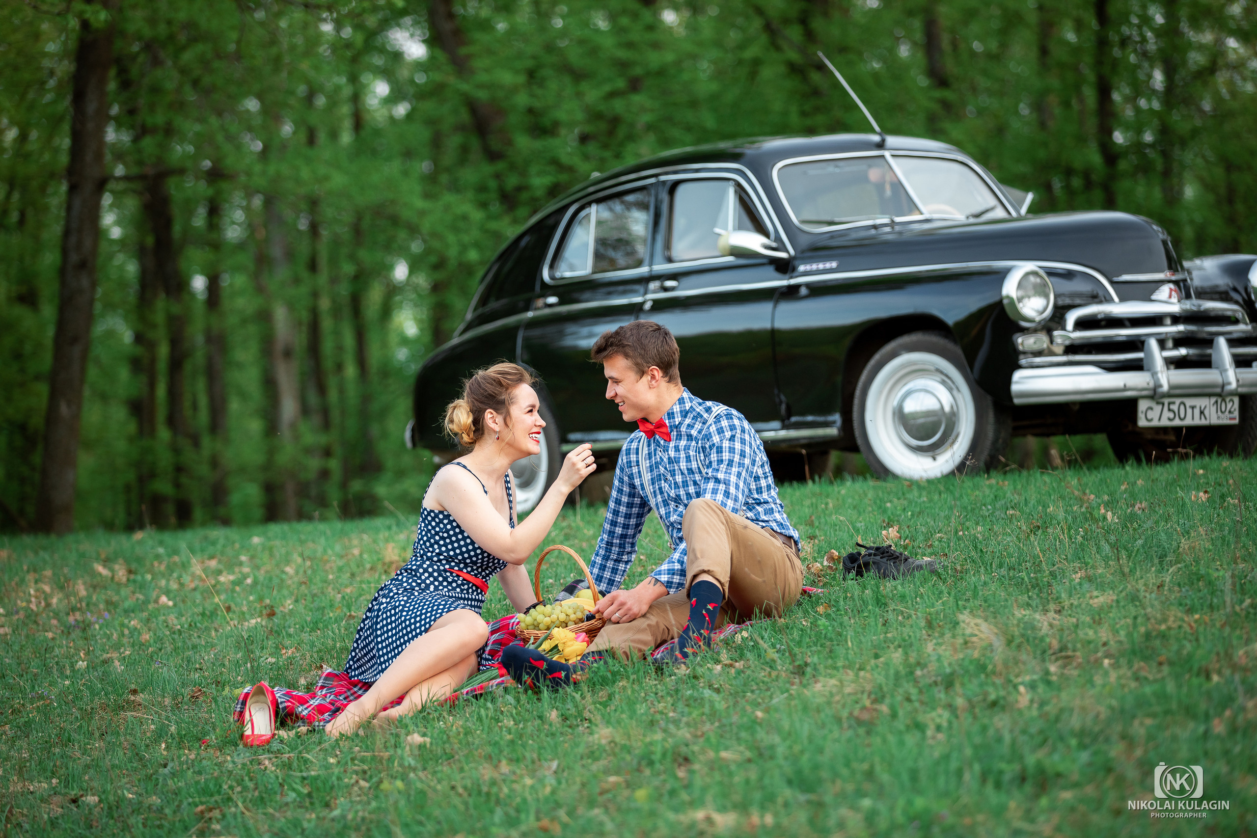 Руслан и Аделина. Ретро-фотопроект с легендарным автомобилем «Победа» ГАЗ-20М. Свадебный и семейный фотограф в Уфе и Стерлитамаке Николай Кулагин