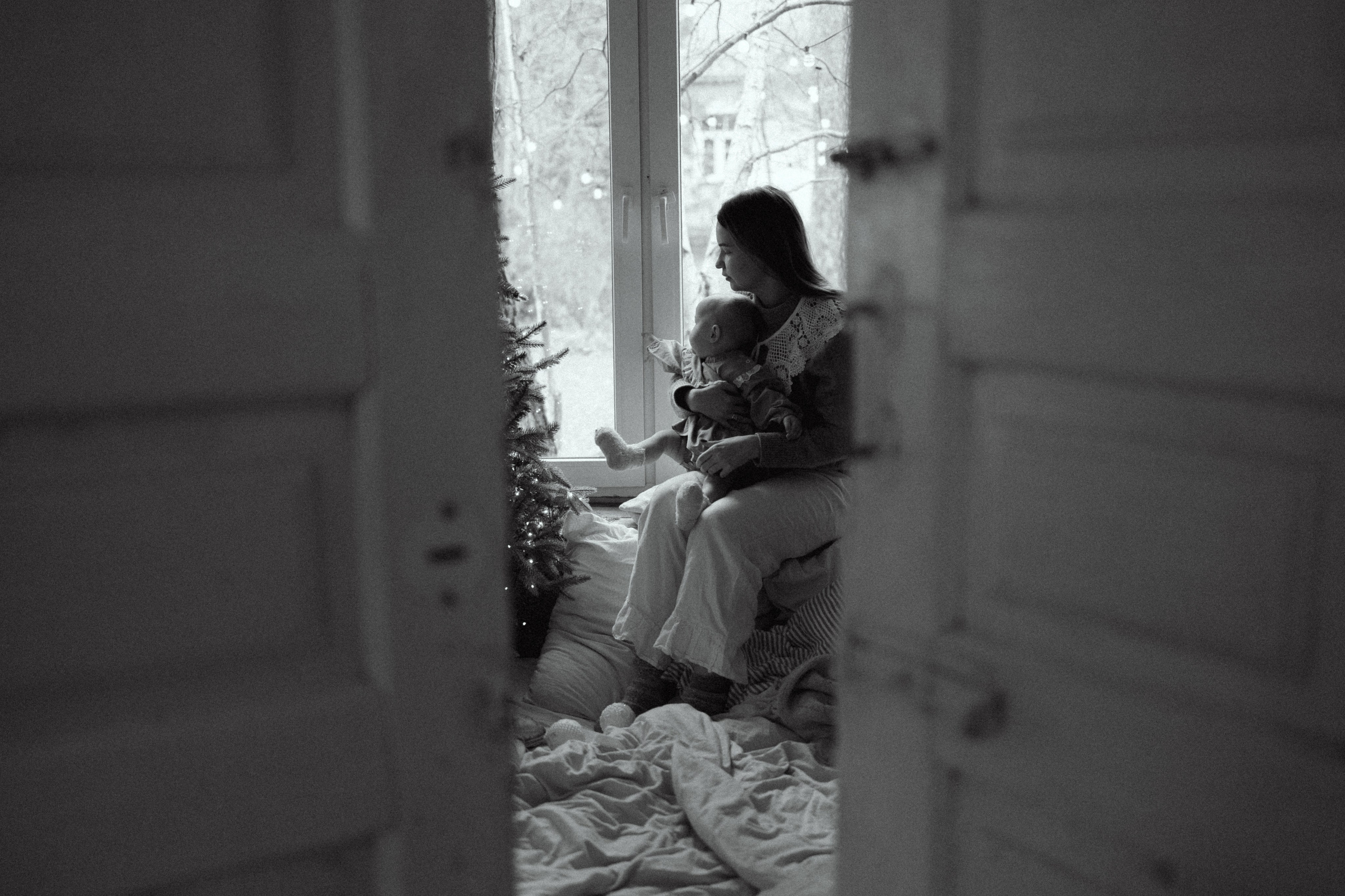 Зимнее утро с мамой. Семейный фотограф Москва Юлиана Фетисова