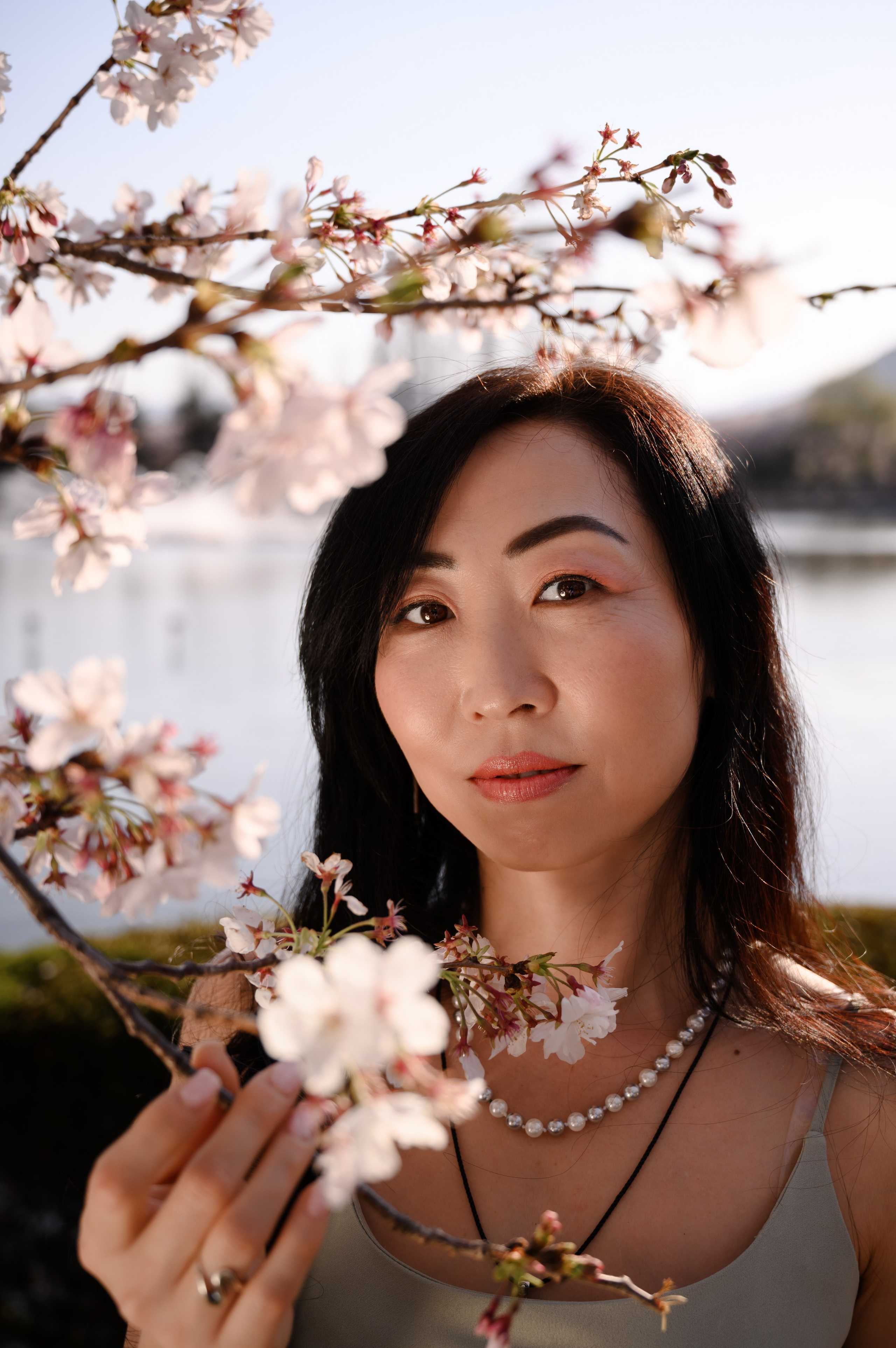 Servizio fotografico romantico sotto i fiori di ciliegio a Busan