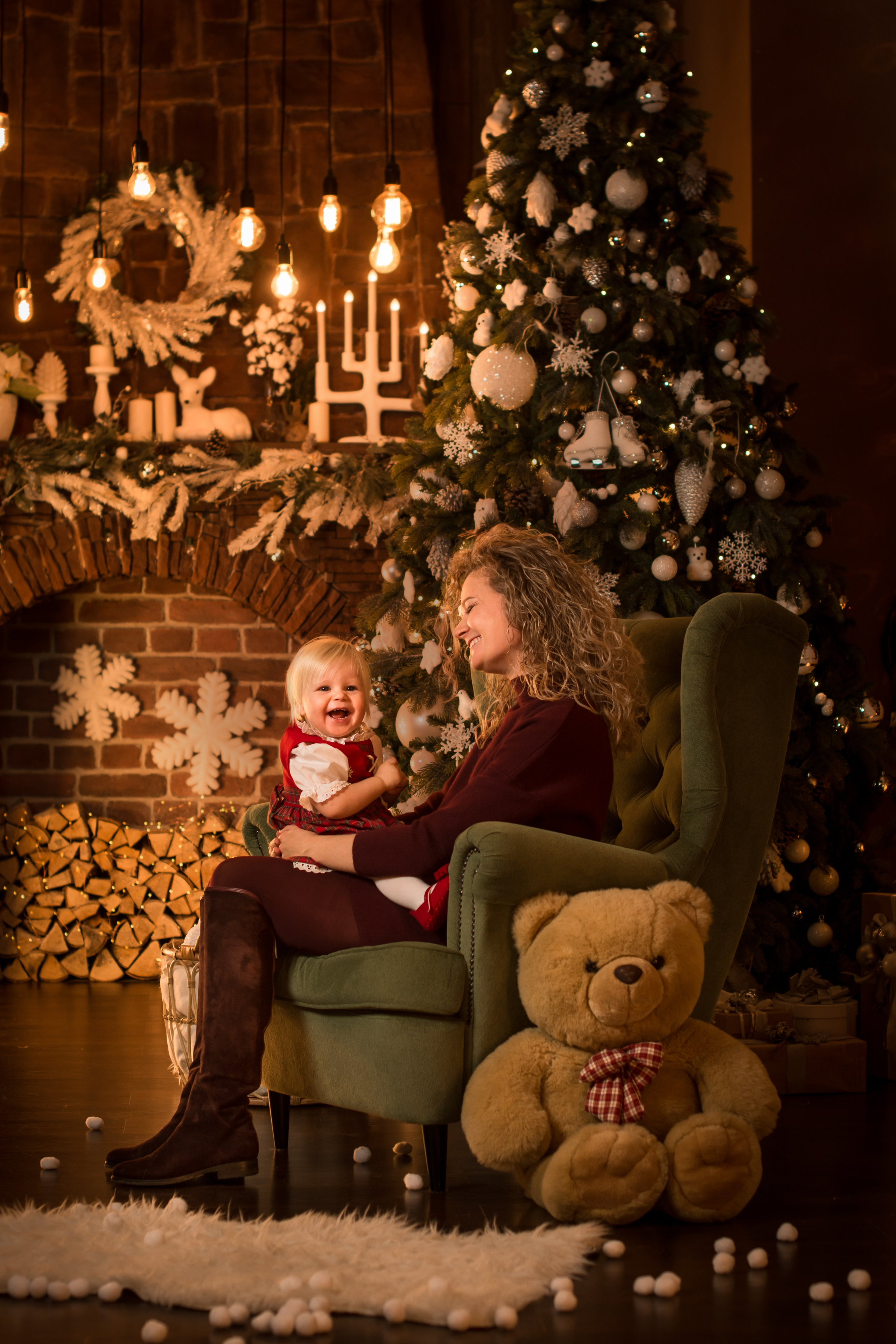 🎄 Новогодняя семейная фотосессия в студии. Фотосессия беременности — Крылова Натали — Москва