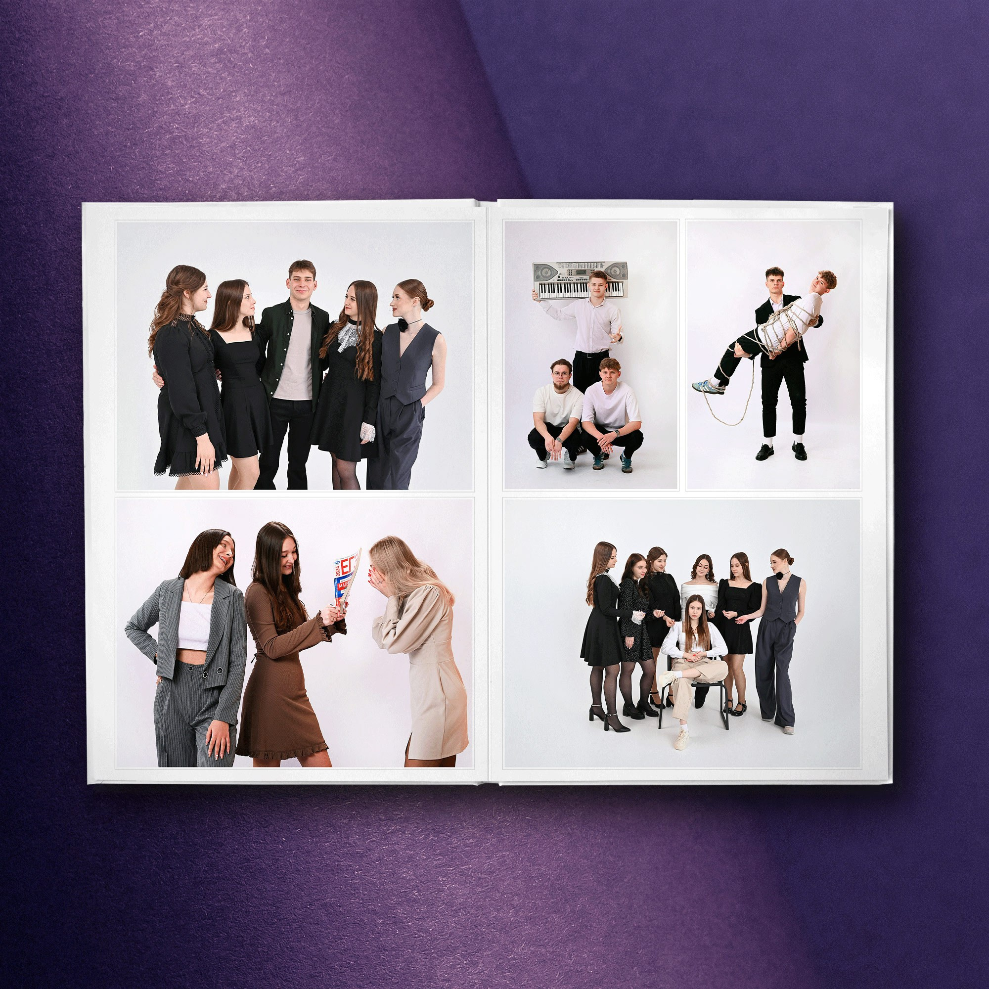 Выпускной альбом со студийной съемкой, цитатами и уличной фотосессией. Выпускные альбомы Брянск. Фотостудия выпускных альбомов