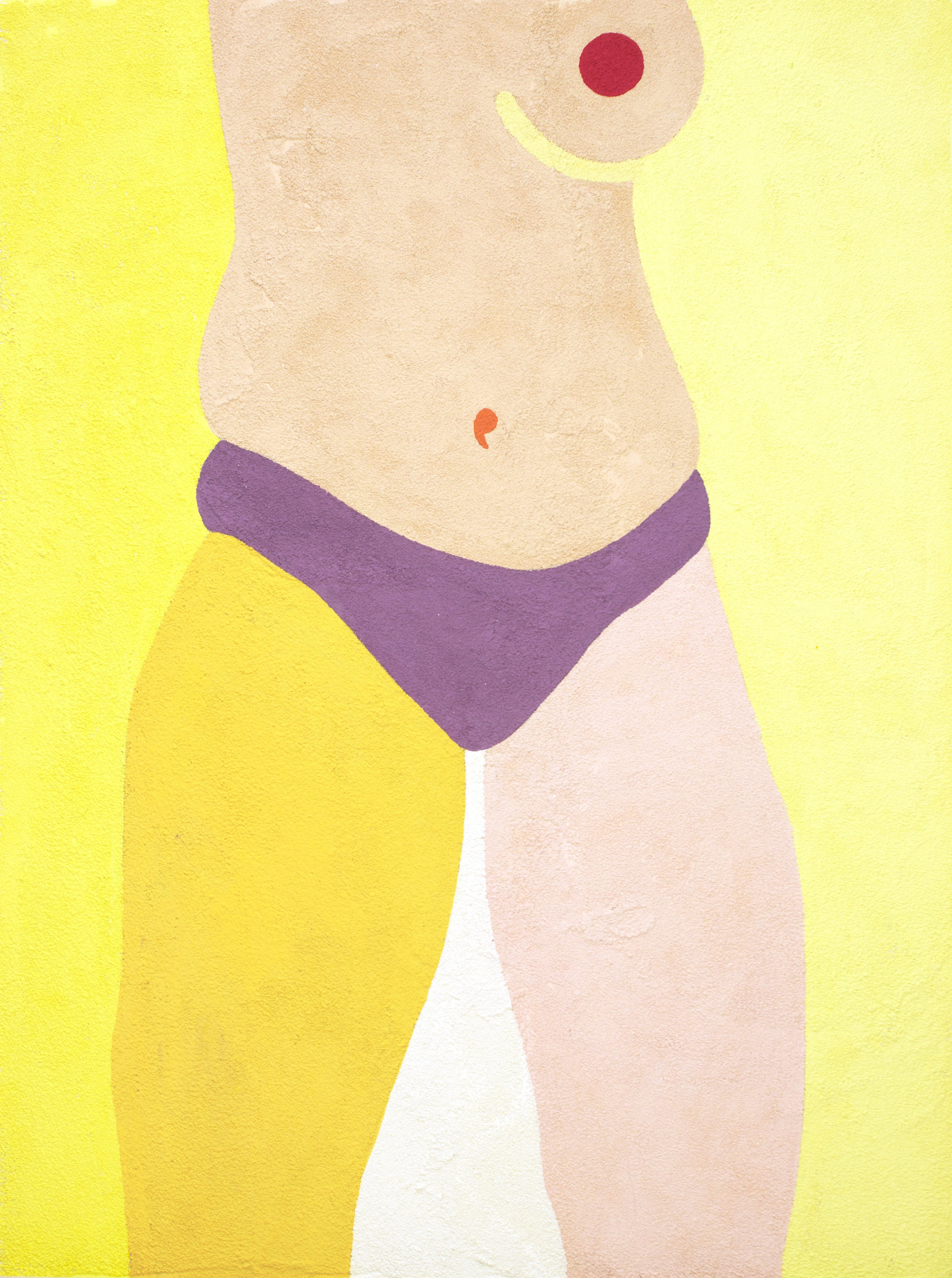 ВТОРАЯ 1 бумага, манка, гуашь, колеровочная паста 60х80 см 2019 г (в частной коллекции)